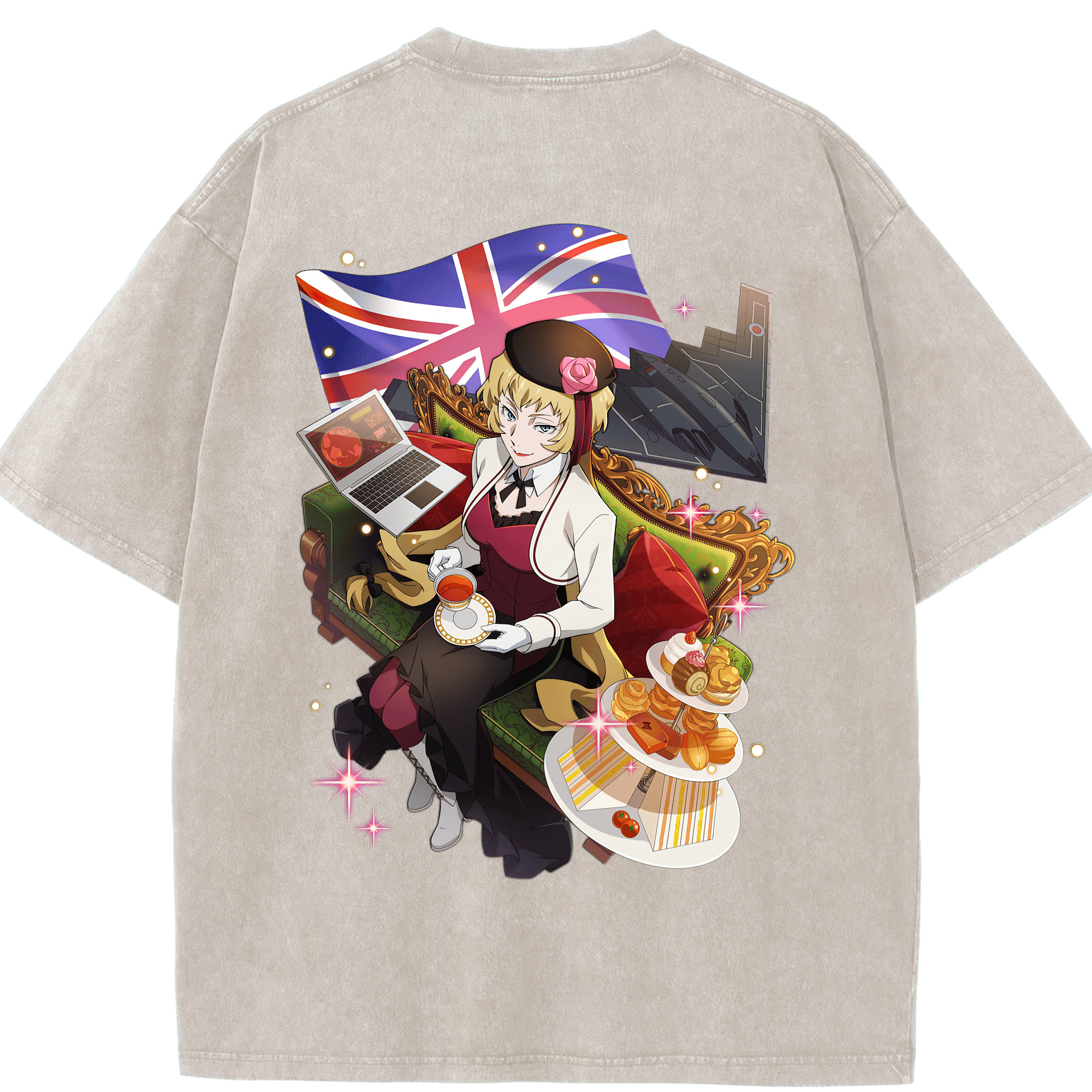 （画像用） 文豪ストレイドッグス Bungo Stray Dogs 綿100% ヴィンテージ風 半袖Tシャツ（背面プリント）
