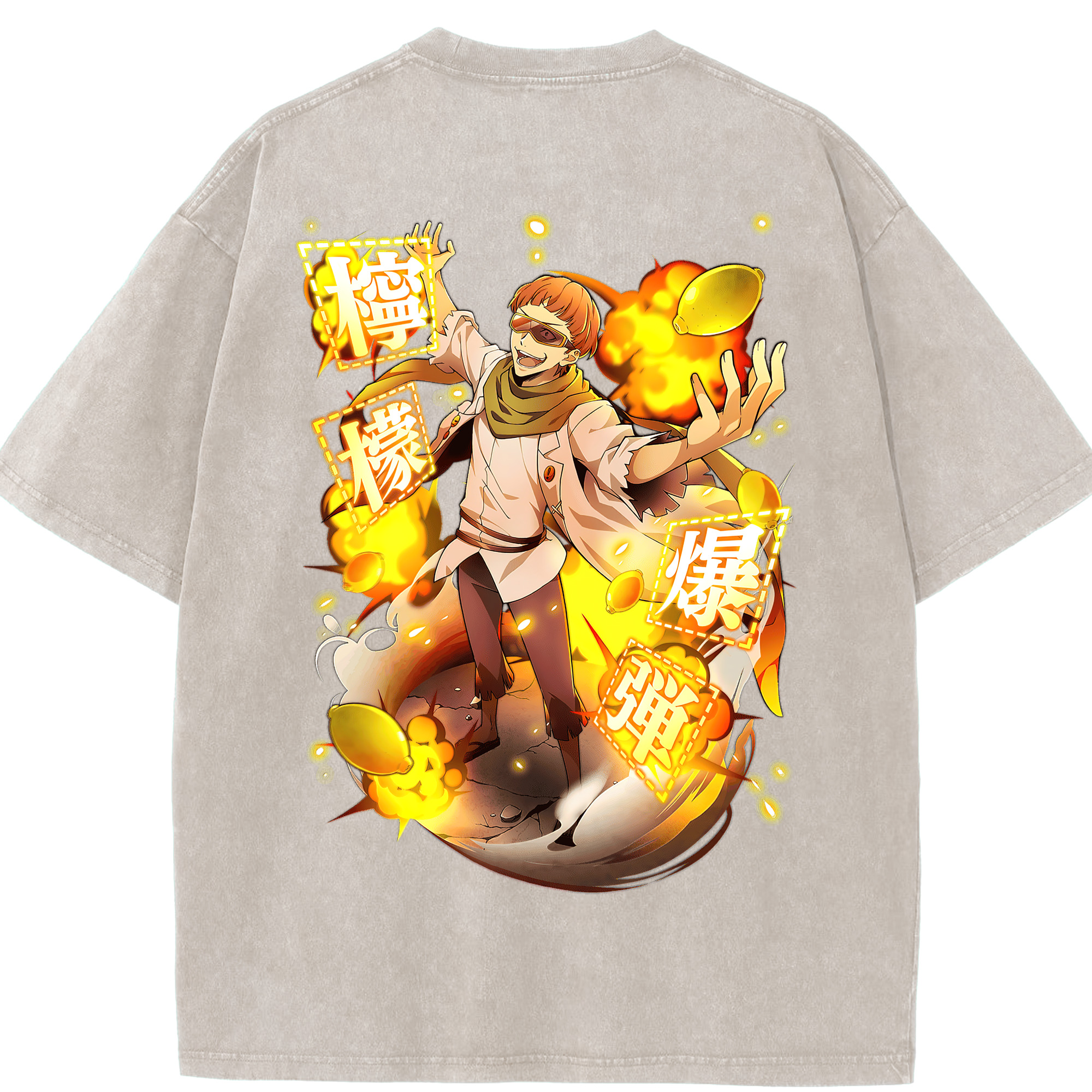 （画像用） 文豪ストレイドッグス Bungo Stray Dogs 綿100% ヴィンテージ風 半袖Tシャツ（背面プリント）