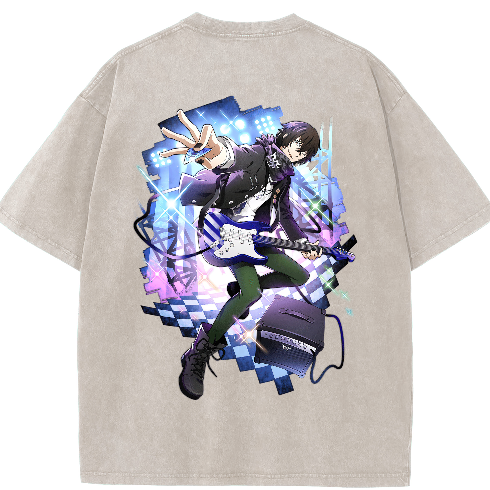 （画像用） 文豪ストレイドッグス Bungo Stray Dogs 綿100% ヴィンテージ風 半袖Tシャツ（背面プリント）