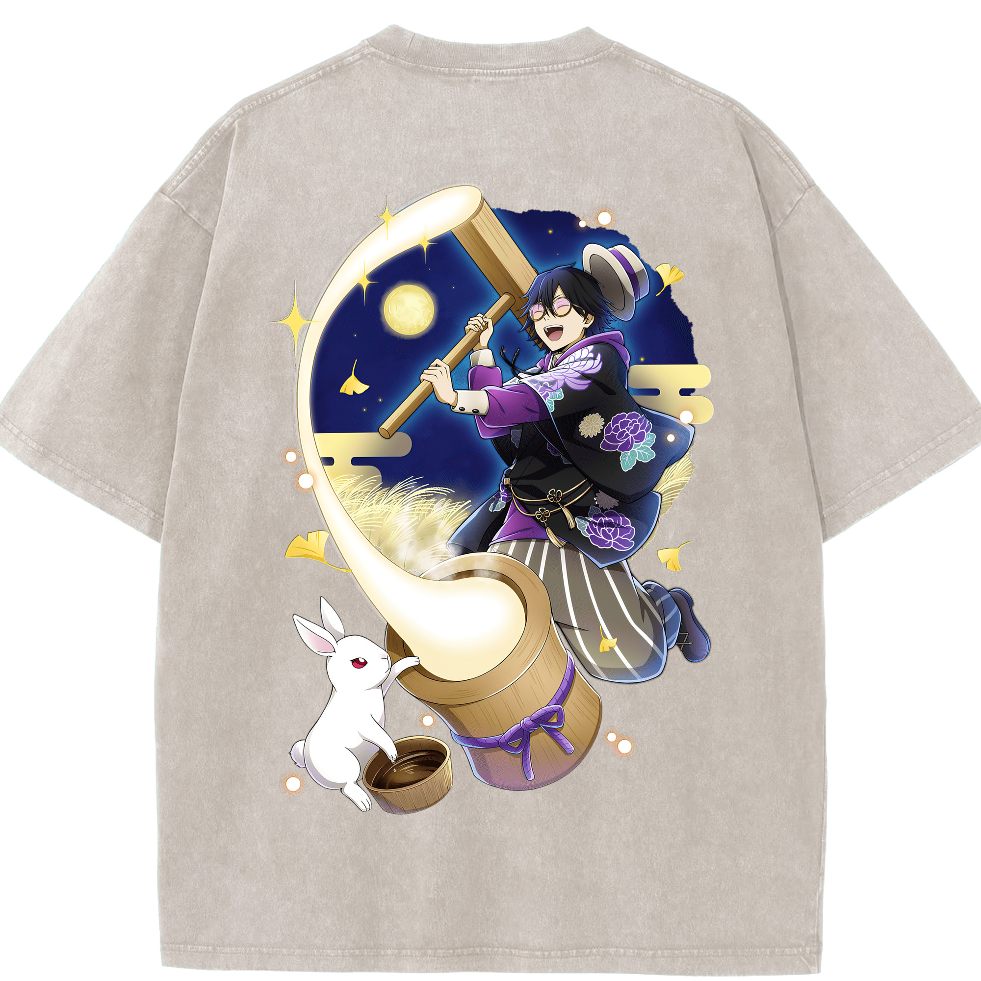 （画像用） 文豪ストレイドッグス Bungo Stray Dogs 綿100% ヴィンテージ風 半袖Tシャツ（背面プリント）