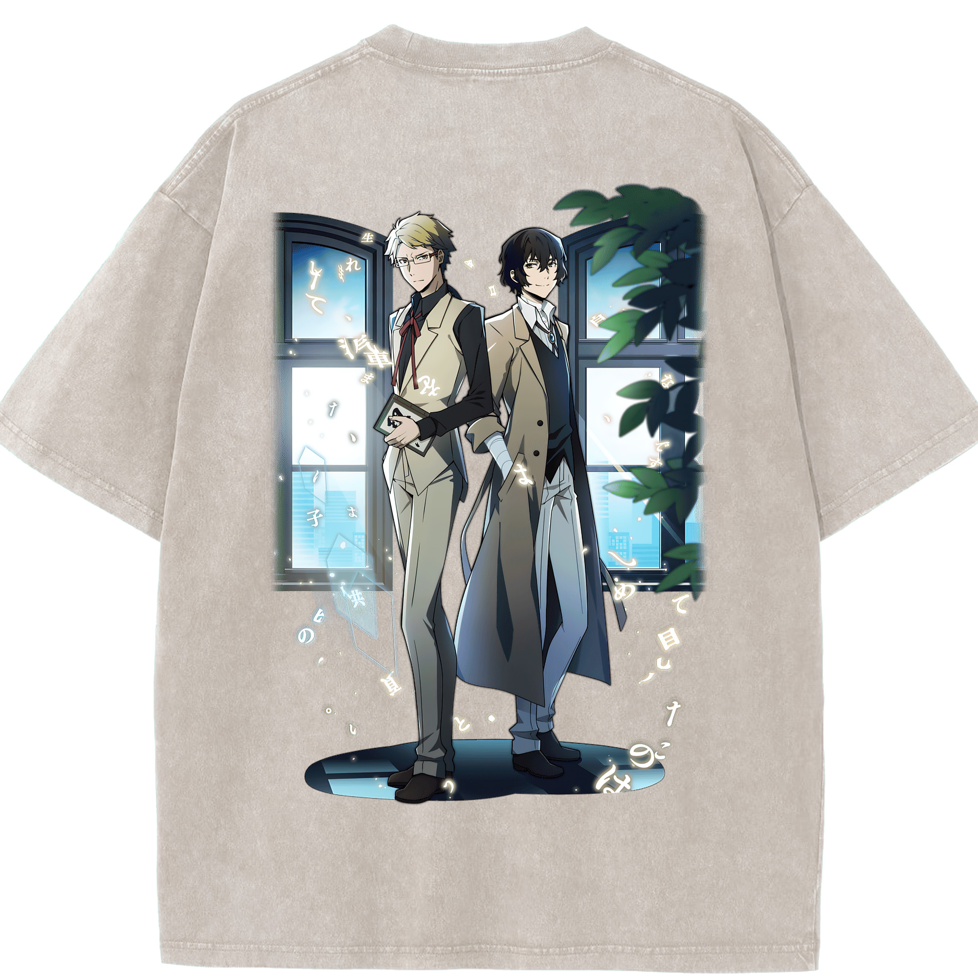 （画像用） 文豪ストレイドッグス Bungo Stray Dogs 綿100% ヴィンテージ風 半袖Tシャツ（背面プリント）