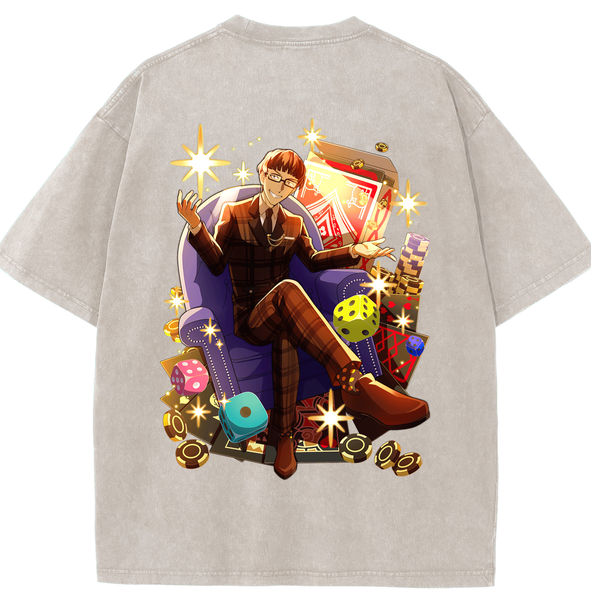 （画像用） 文豪ストレイドッグス Bungo Stray Dogs 綿100% ヴィンテージ風 半袖Tシャツ（背面プリント）