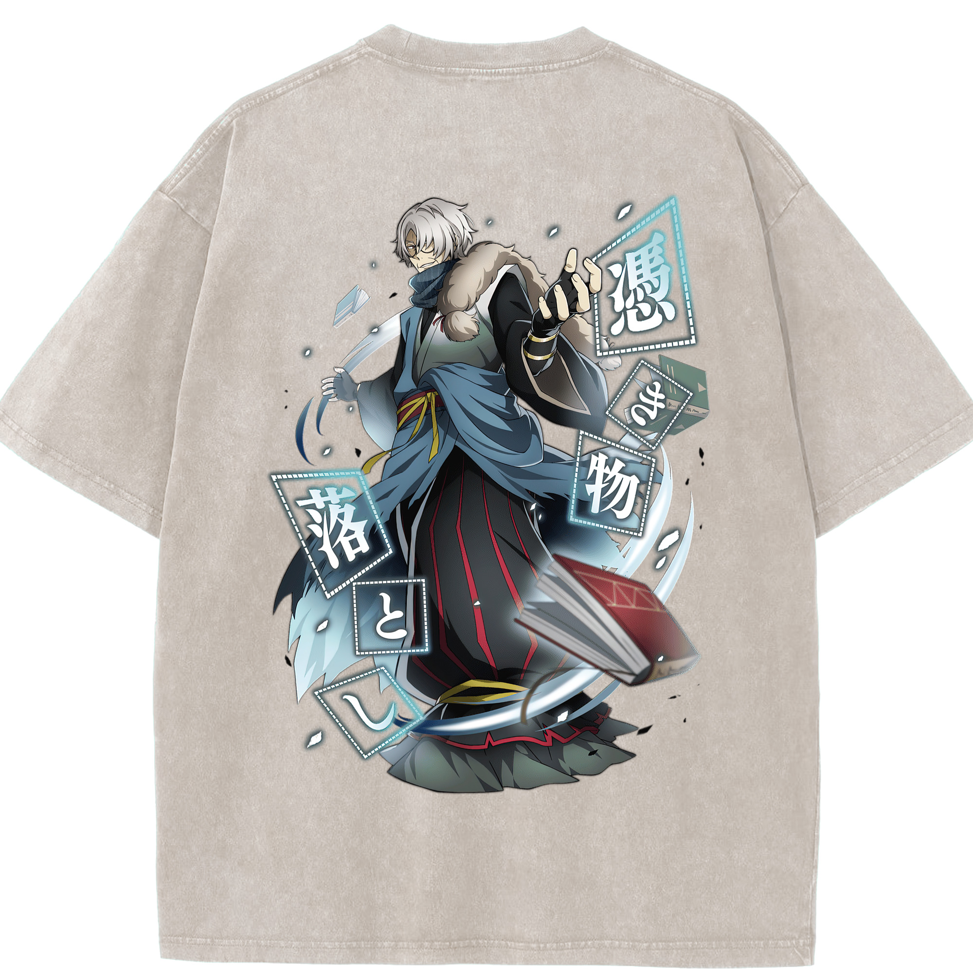 （画像用） 文豪ストレイドッグス Bungo Stray Dogs 綿100% ヴィンテージ風 半袖Tシャツ（背面プリント）