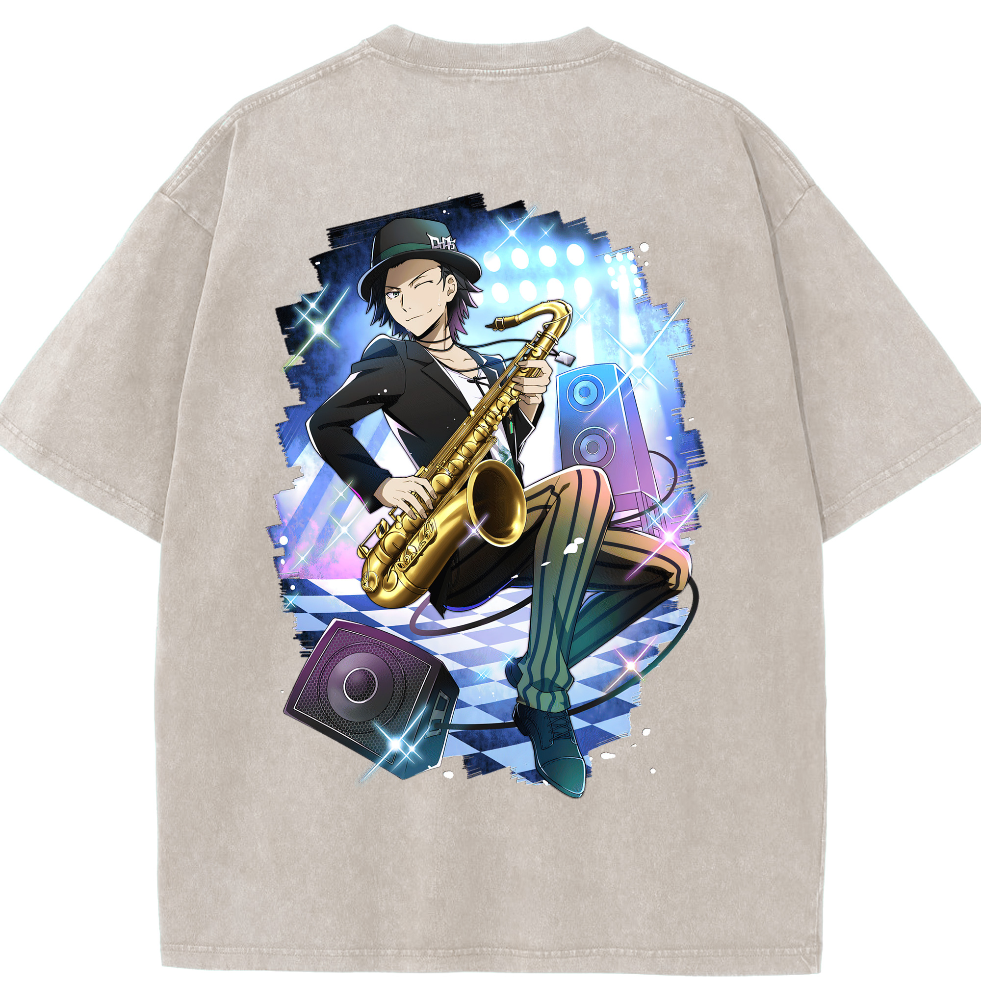 （画像用） 文豪ストレイドッグス Bungo Stray Dogs 綿100% ヴィンテージ風 半袖Tシャツ（背面プリント）