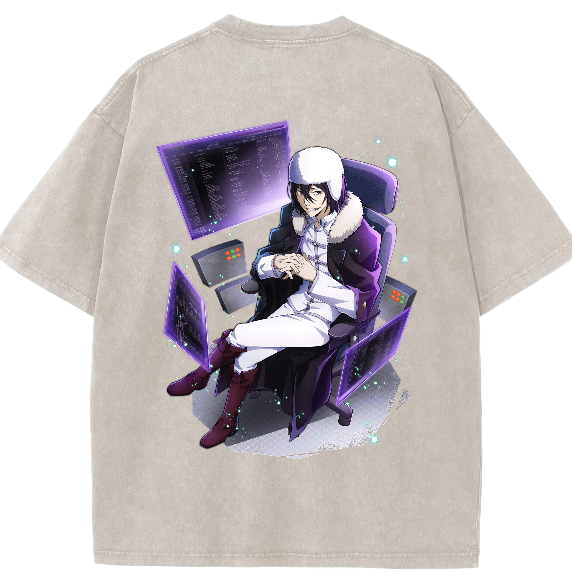（画像用） 文豪ストレイドッグス Bungo Stray Dogs 綿100% ヴィンテージ風 半袖Tシャツ（背面プリント）