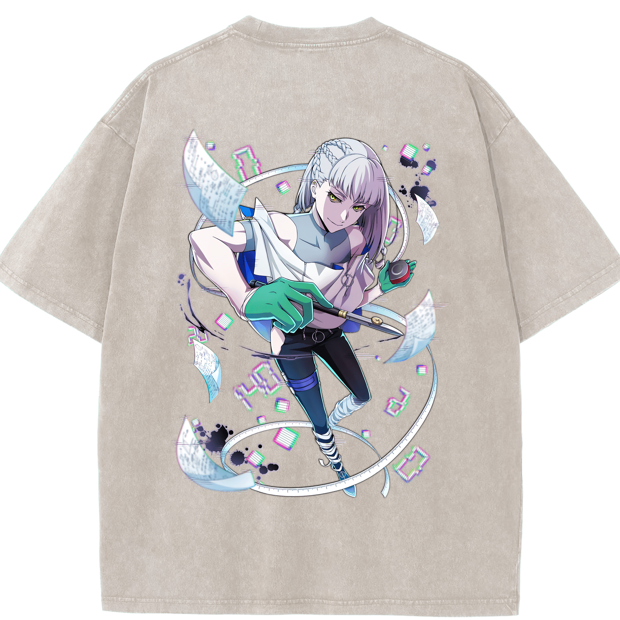 （画像用） 文豪ストレイドッグス Bungo Stray Dogs 綿100% ヴィンテージ風 半袖Tシャツ（背面プリント）