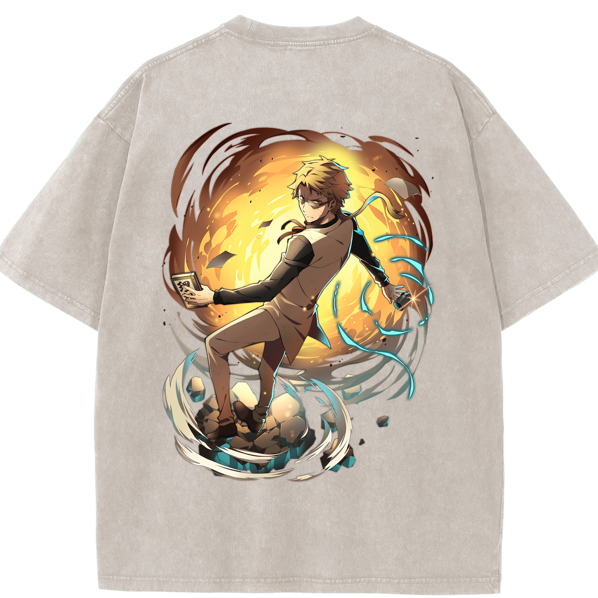（画像用） 文豪ストレイドッグス Bungo Stray Dogs 綿100% ヴィンテージ風 半袖Tシャツ（背面プリント）