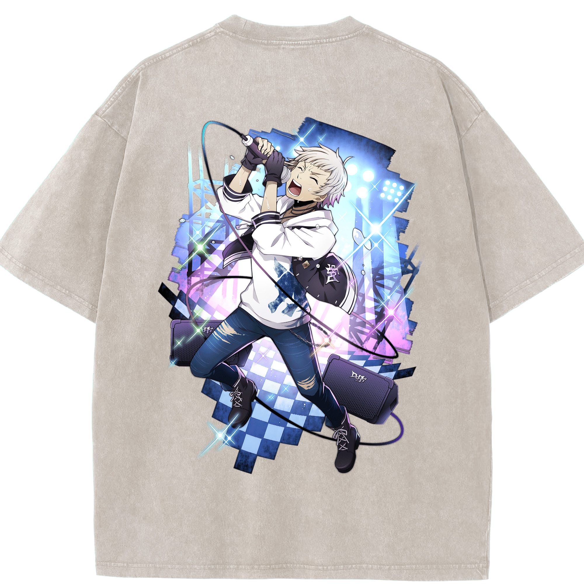 （画像用） 文豪ストレイドッグス Bungo Stray Dogs 綿100% ヴィンテージ風 半袖Tシャツ（背面プリント）