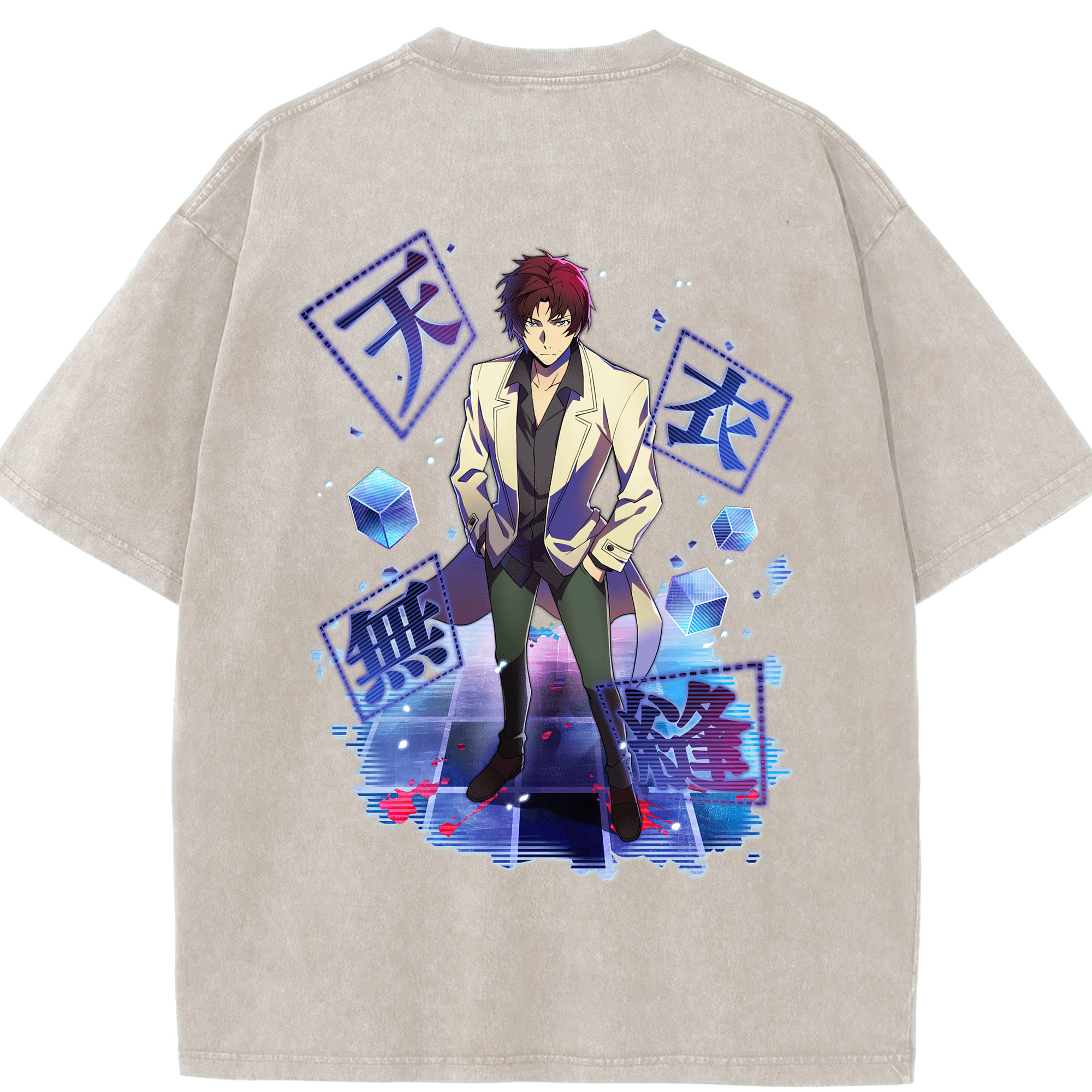 （画像用） 文豪ストレイドッグス Bungo Stray Dogs 綿100% ヴィンテージ風 半袖Tシャツ（背面プリント）