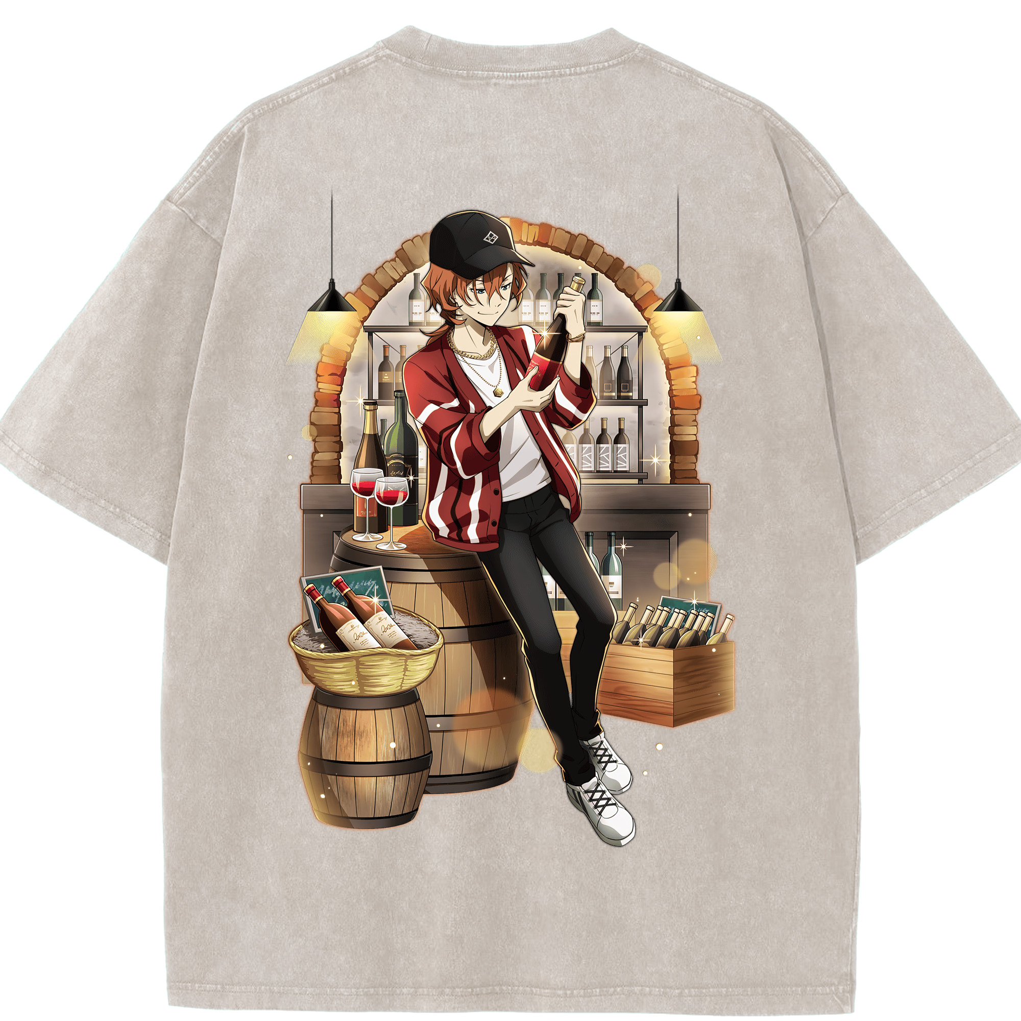 （画像用） 文豪ストレイドッグス Bungo Stray Dogs 綿100% ヴィンテージ風 半袖Tシャツ（背面プリント）