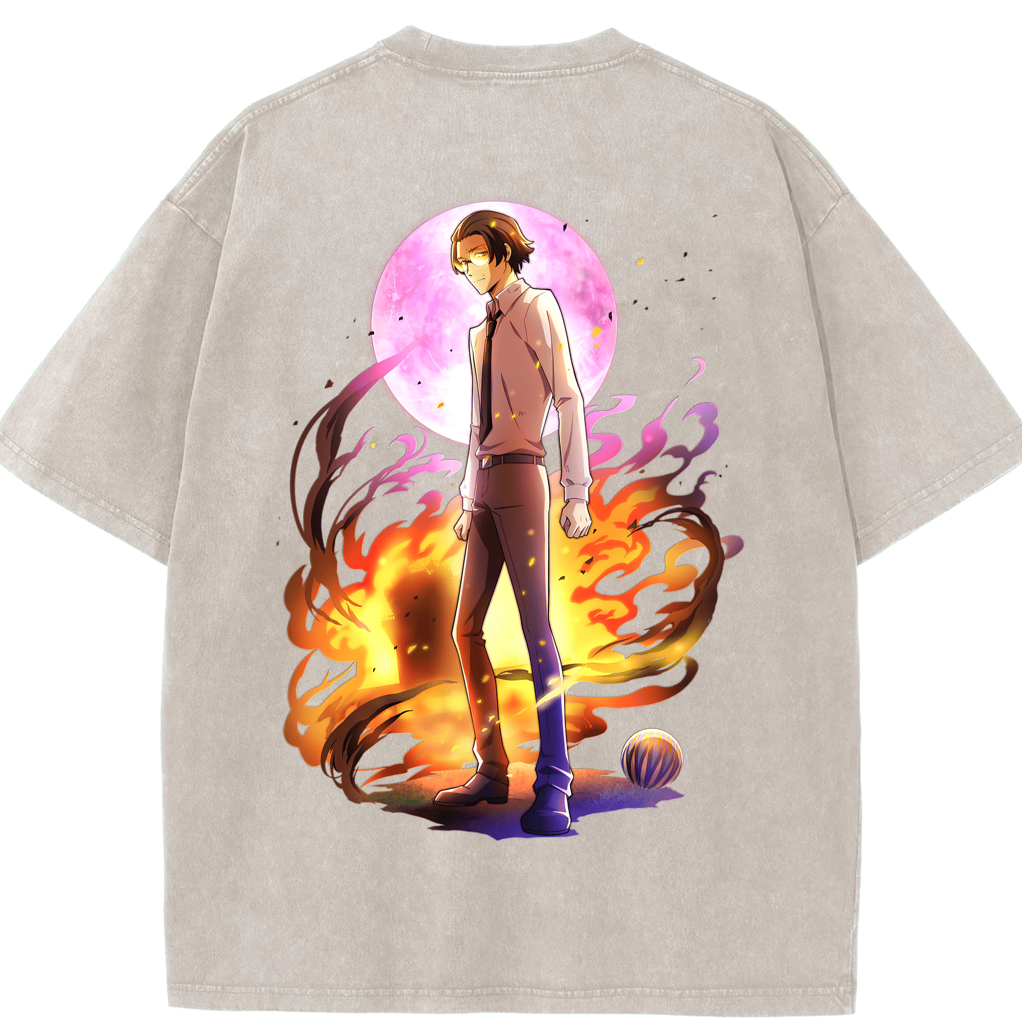 （画像用） 文豪ストレイドッグス Bungo Stray Dogs 綿100% ヴィンテージ風 半袖Tシャツ（背面プリント）