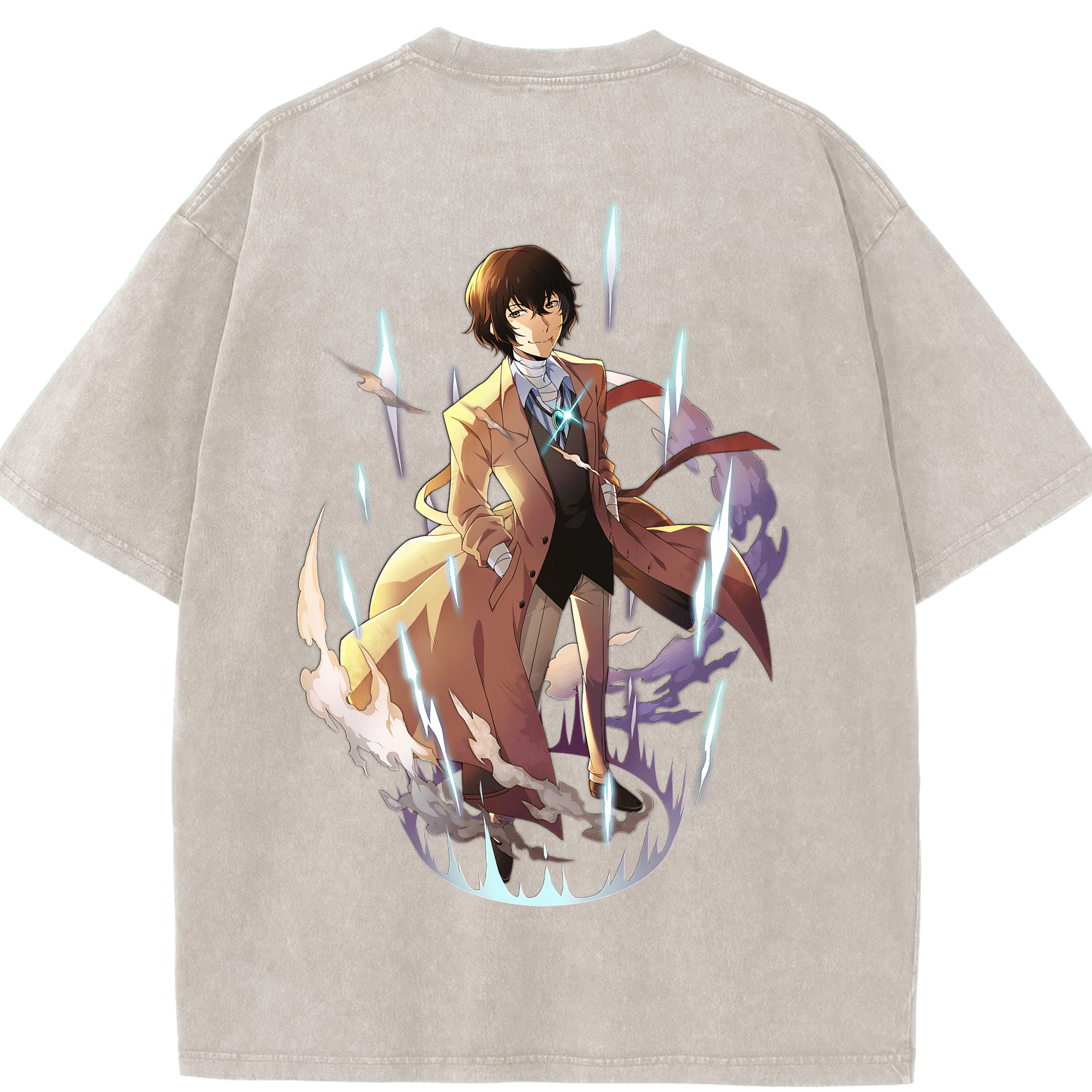 （画像用） 文豪ストレイドッグス Bungo Stray Dogs 綿100% ヴィンテージ風 半袖Tシャツ（背面プリント）