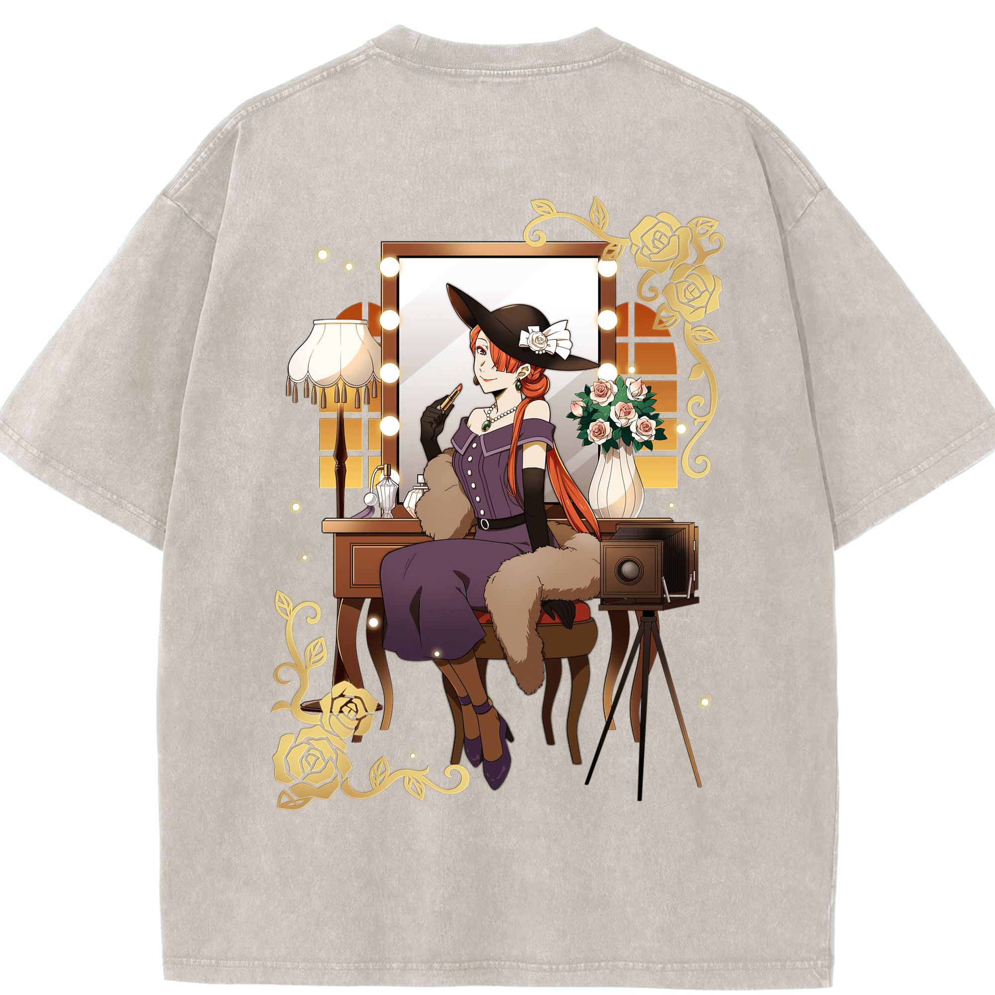 （画像用） 文豪ストレイドッグス Bungo Stray Dogs 綿100% ヴィンテージ風 半袖Tシャツ（背面プリント）