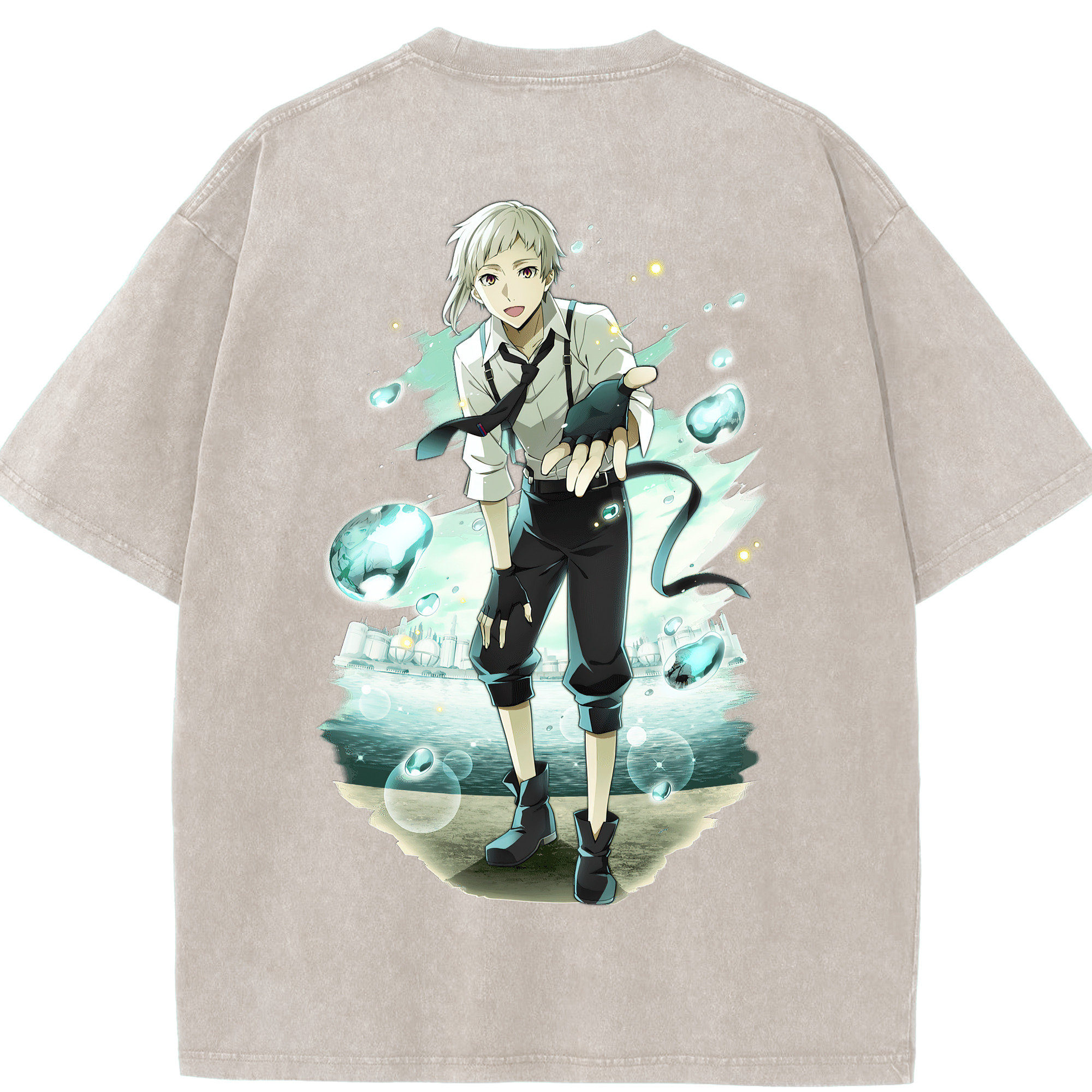 （画像用） 文豪ストレイドッグス Bungo Stray Dogs 綿100% ヴィンテージ風 半袖Tシャツ（背面プリント）
