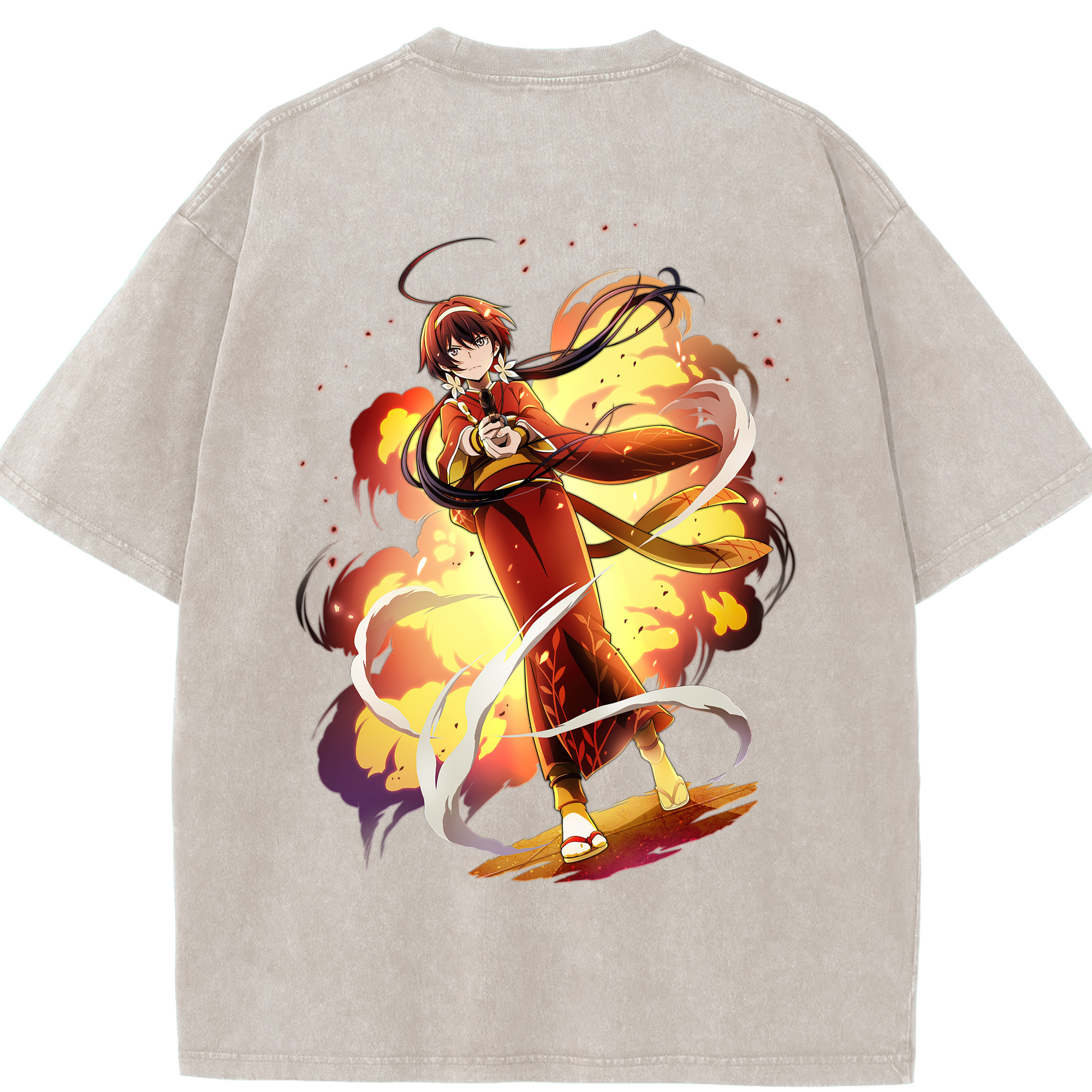 （画像用） 文豪ストレイドッグス Bungo Stray Dogs 綿100% ヴィンテージ風 半袖Tシャツ（背面プリント）