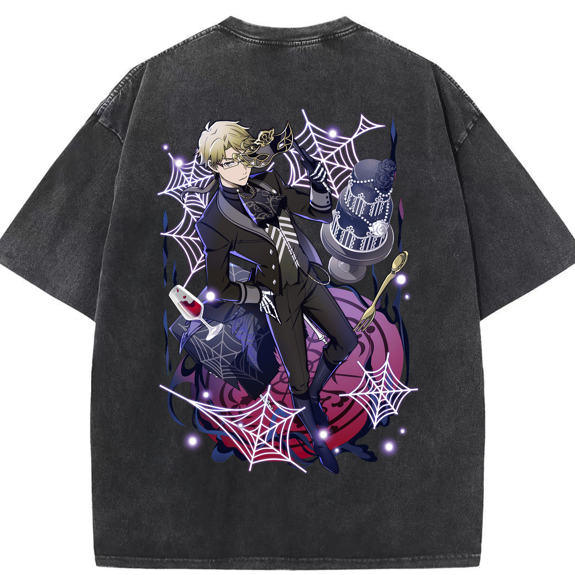 （画像用） 文豪ストレイドッグス Bungo Stray Dogs 綿100% ヴィンテージ風 半袖Tシャツ（背面プリント）