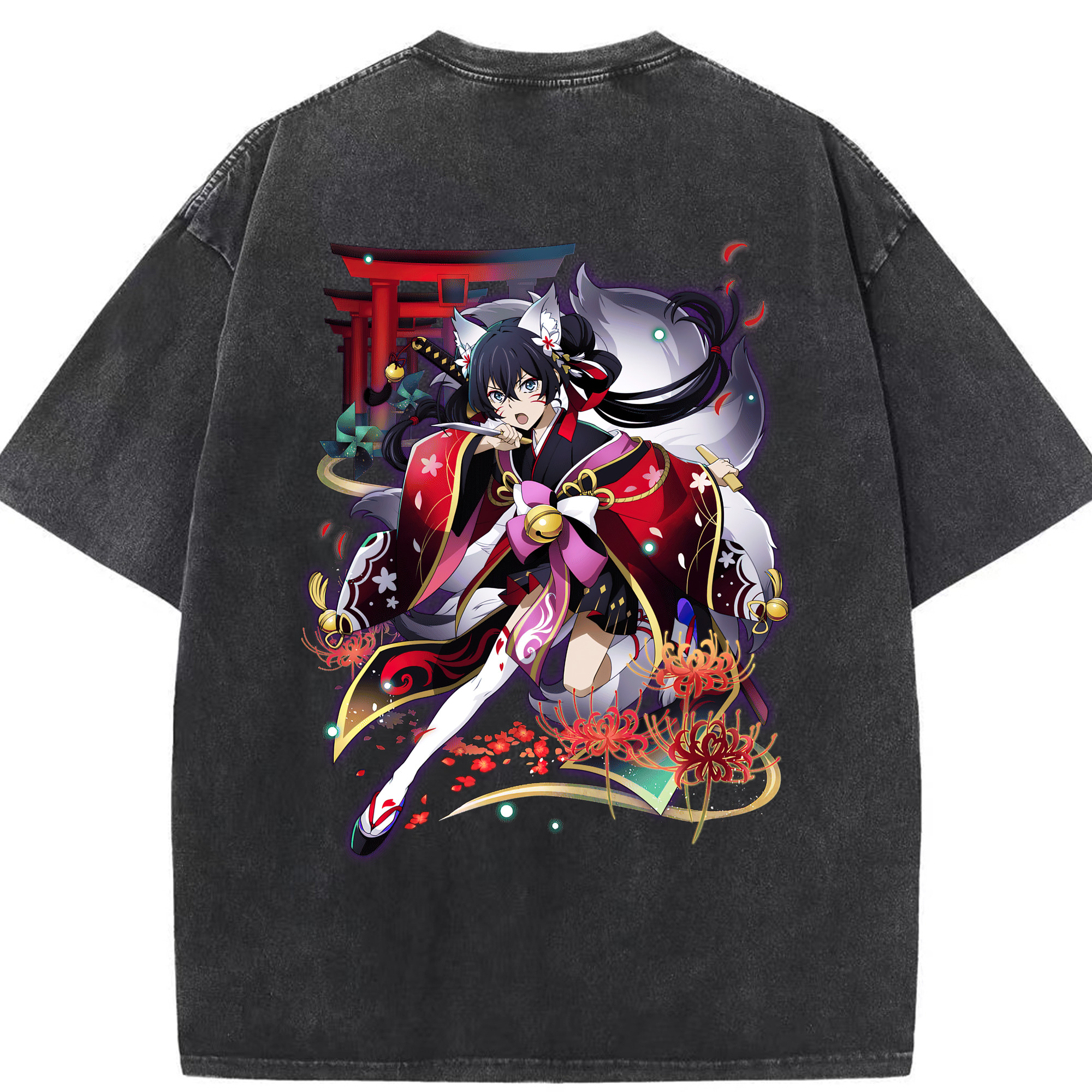 （画像用） 文豪ストレイドッグス Bungo Stray Dogs 綿100% ヴィンテージ風 半袖Tシャツ（背面プリント）