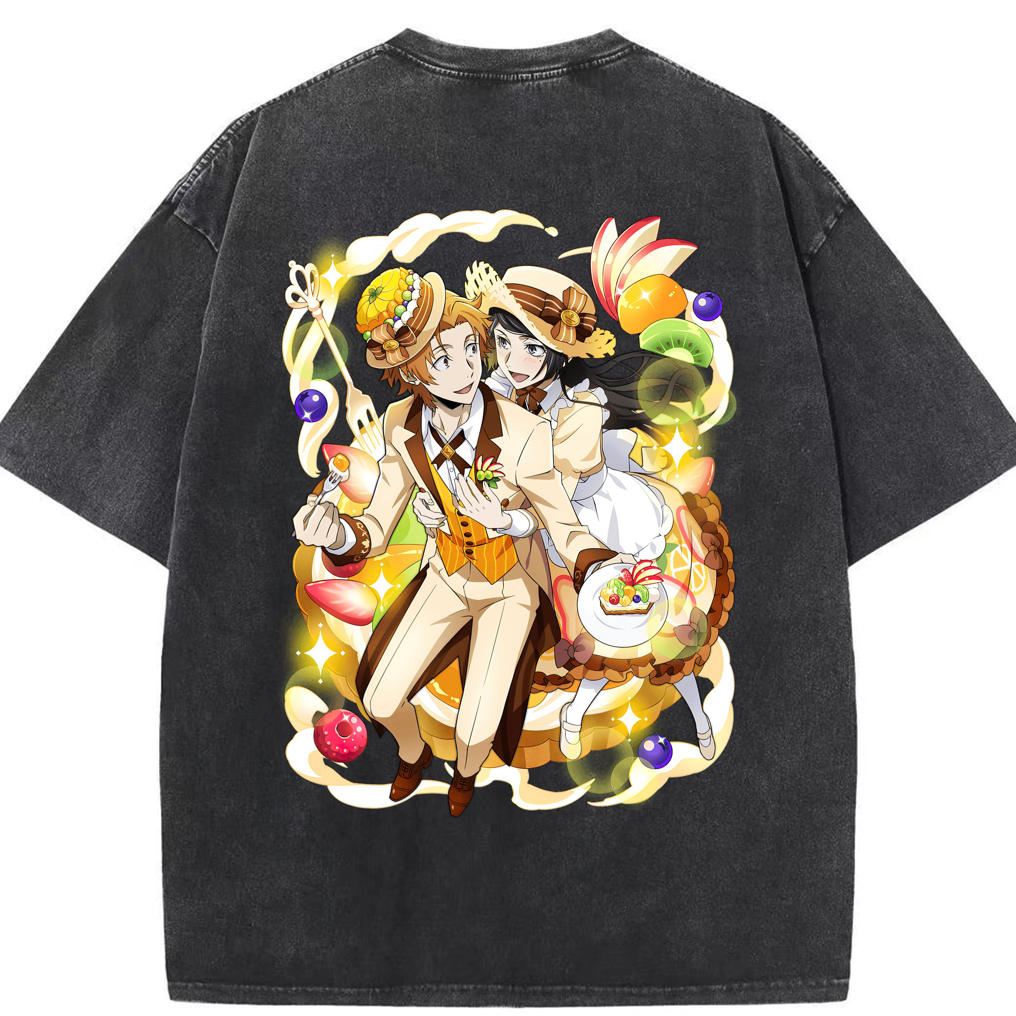 （画像用） 文豪ストレイドッグス Bungo Stray Dogs 綿100% ヴィンテージ風 半袖Tシャツ（背面プリント）
