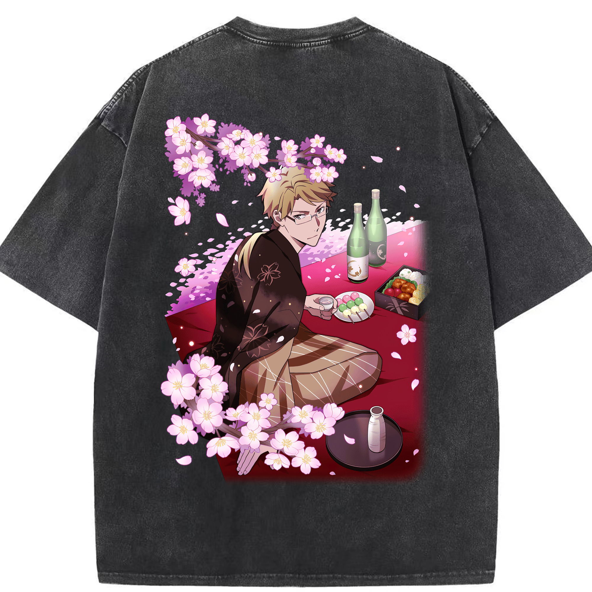 （画像用） 文豪ストレイドッグス Bungo Stray Dogs 綿100% ヴィンテージ風 半袖Tシャツ（背面プリント）
