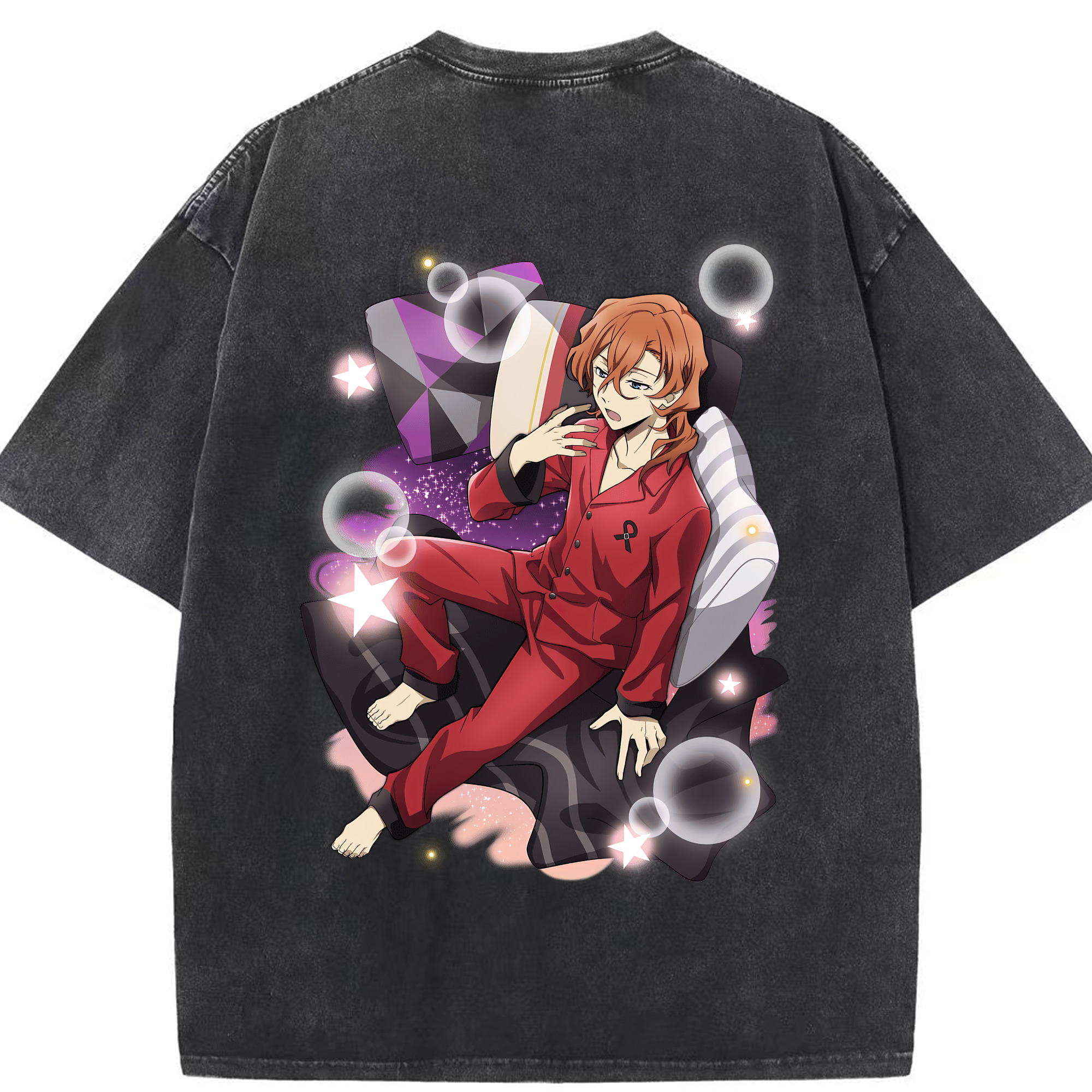（画像用） 文豪ストレイドッグス Bungo Stray Dogs 綿100% ヴィンテージ風 半袖Tシャツ（背面プリント）