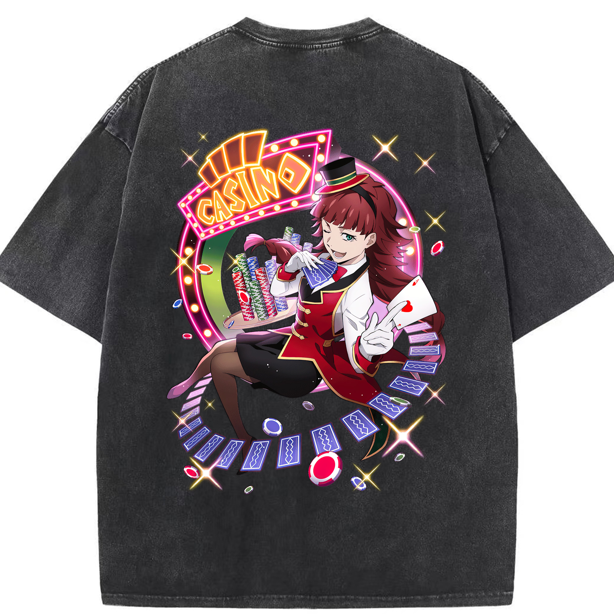 （画像用） 文豪ストレイドッグス Bungo Stray Dogs 綿100% ヴィンテージ風 半袖Tシャツ（背面プリント）