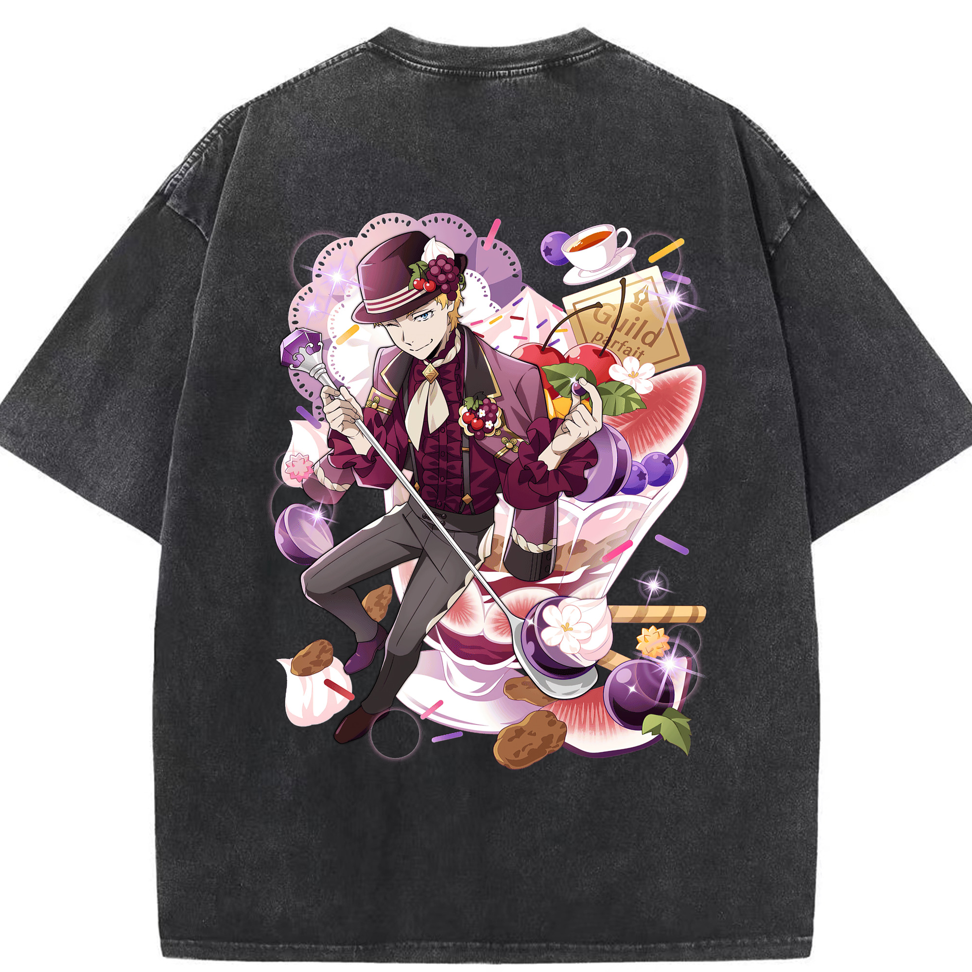 （画像用） 文豪ストレイドッグス Bungo Stray Dogs 綿100% ヴィンテージ風 半袖Tシャツ（背面プリント）