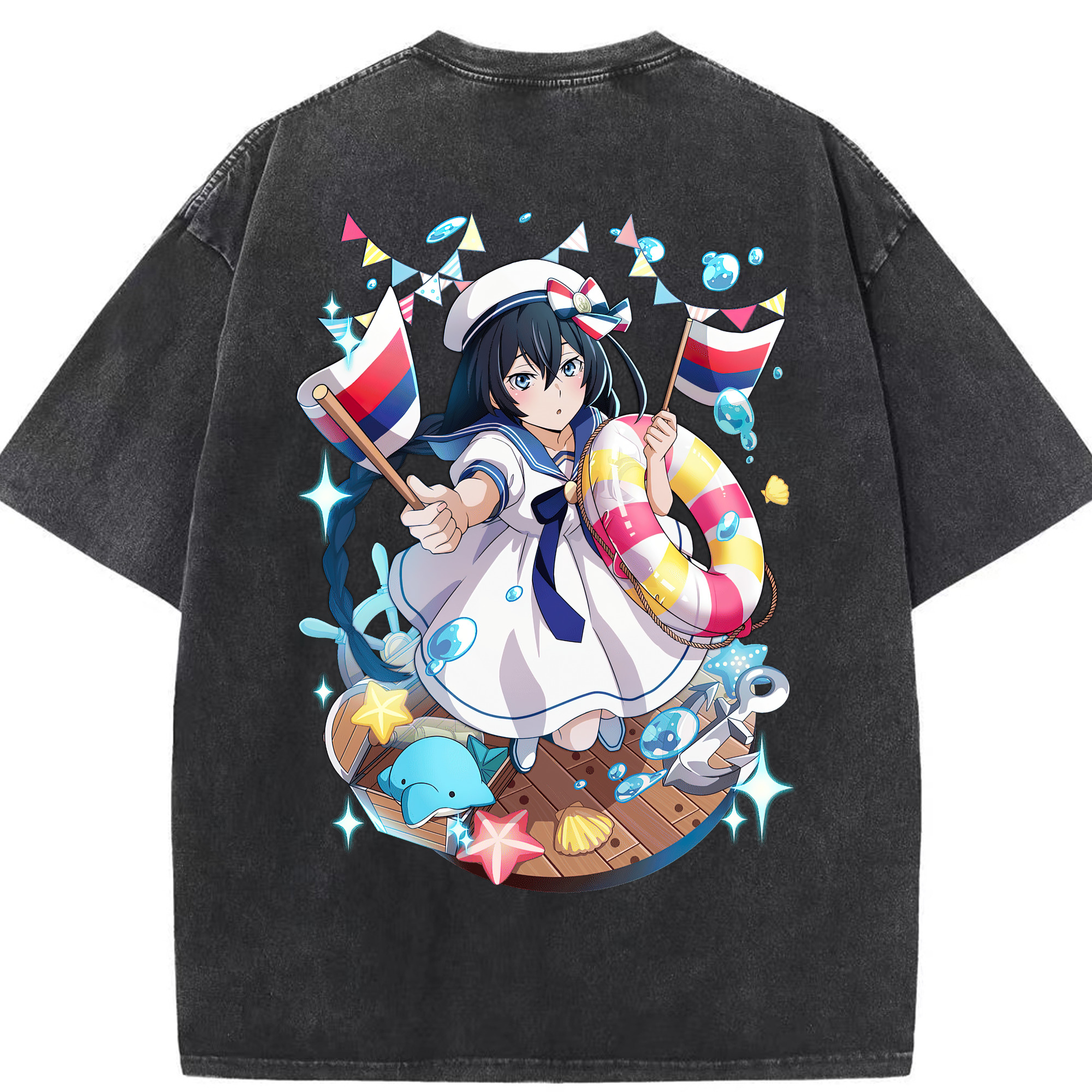 （画像用） 文豪ストレイドッグス Bungo Stray Dogs 綿100% ヴィンテージ風 半袖Tシャツ（背面プリント）
