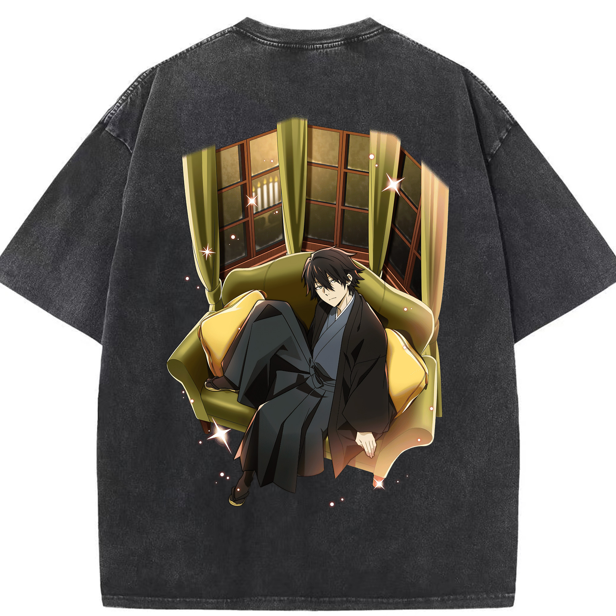 （画像用） 文豪ストレイドッグス Bungo Stray Dogs 綿100% ヴィンテージ風 半袖Tシャツ（背面プリント）