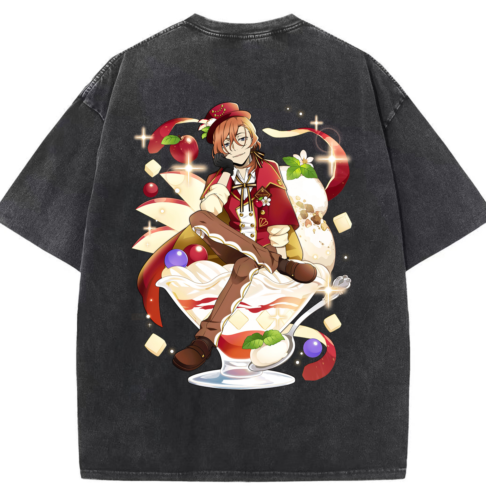 （画像用） 文豪ストレイドッグス Bungo Stray Dogs 綿100% ヴィンテージ風 半袖Tシャツ（背面プリント）