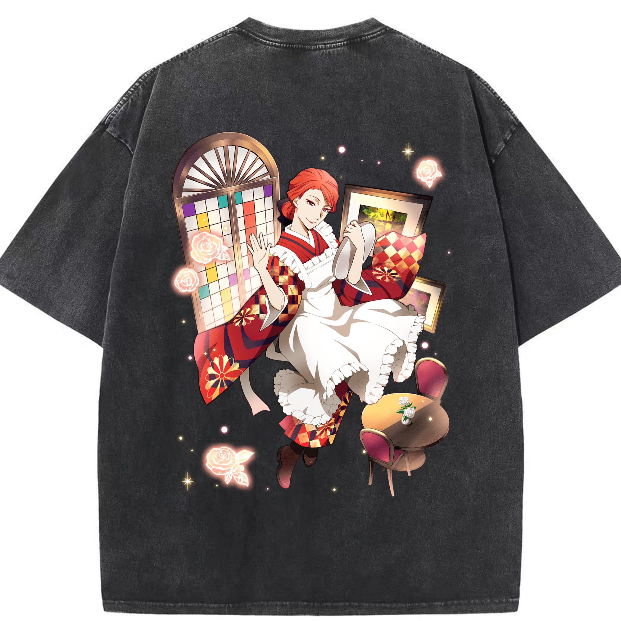 （画像用） 文豪ストレイドッグス Bungo Stray Dogs 綿100% ヴィンテージ風 半袖Tシャツ（背面プリント）