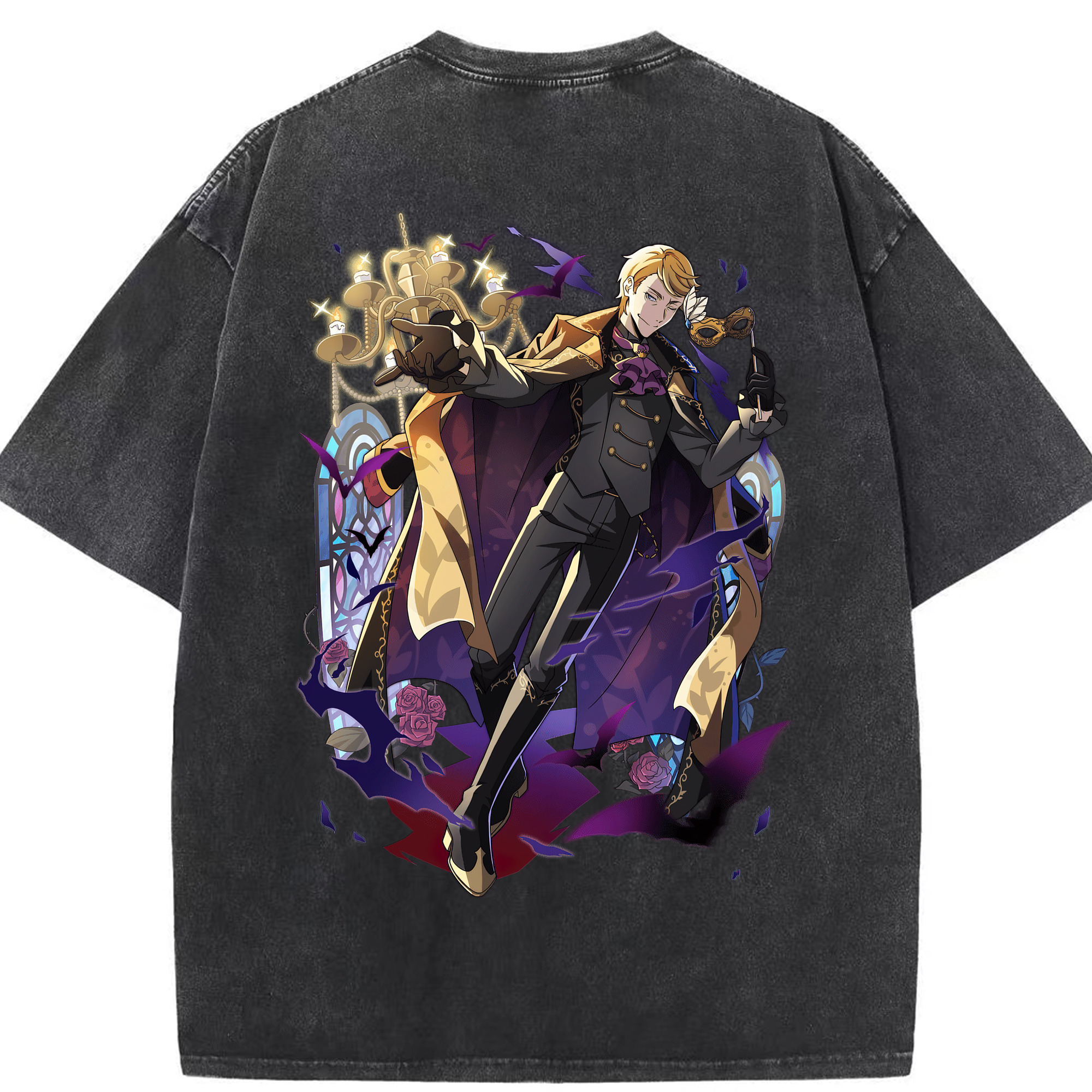（画像用） 文豪ストレイドッグス Bungo Stray Dogs 綿100% ヴィンテージ風 半袖Tシャツ（背面プリント）