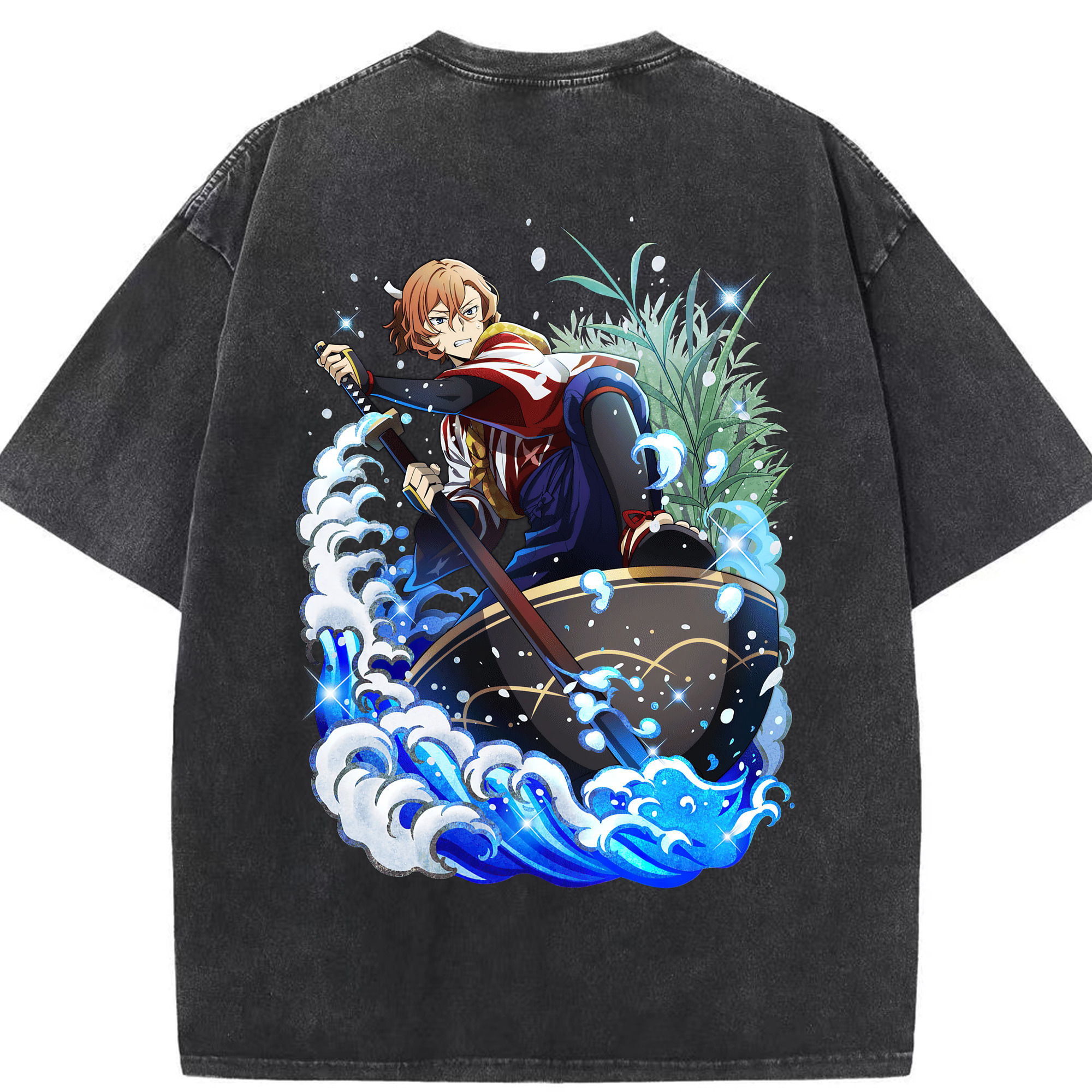 （画像用） 文豪ストレイドッグス Bungo Stray Dogs 綿100% ヴィンテージ風 半袖Tシャツ（背面プリント）