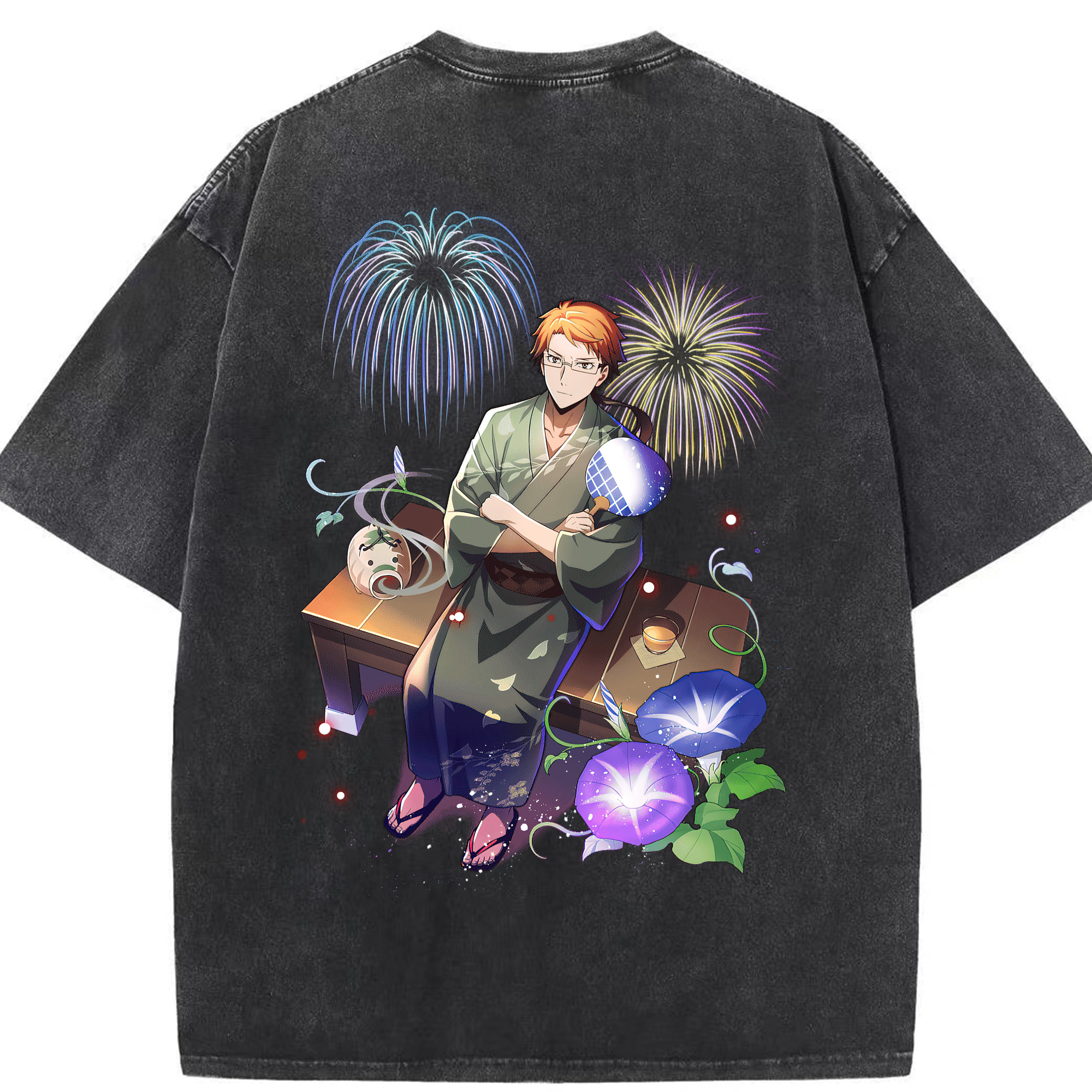 （画像用） 文豪ストレイドッグス Bungo Stray Dogs 綿100% ヴィンテージ風 半袖Tシャツ（背面プリント）