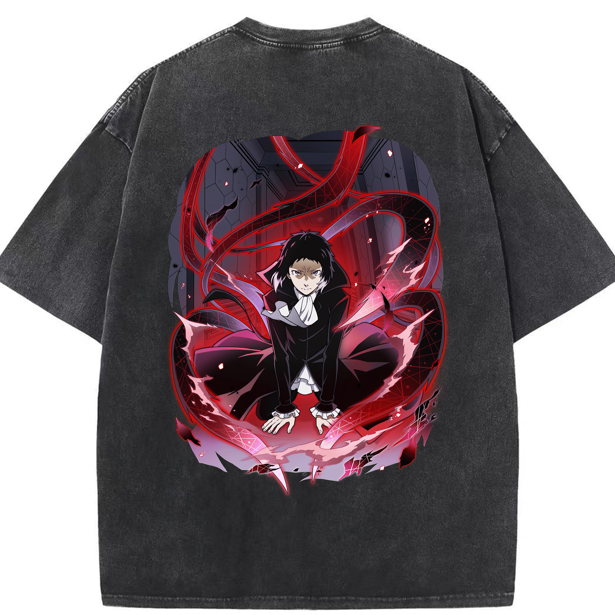 （画像用） 文豪ストレイドッグス Bungo Stray Dogs 綿100% ヴィンテージ風 半袖Tシャツ（背面プリント）