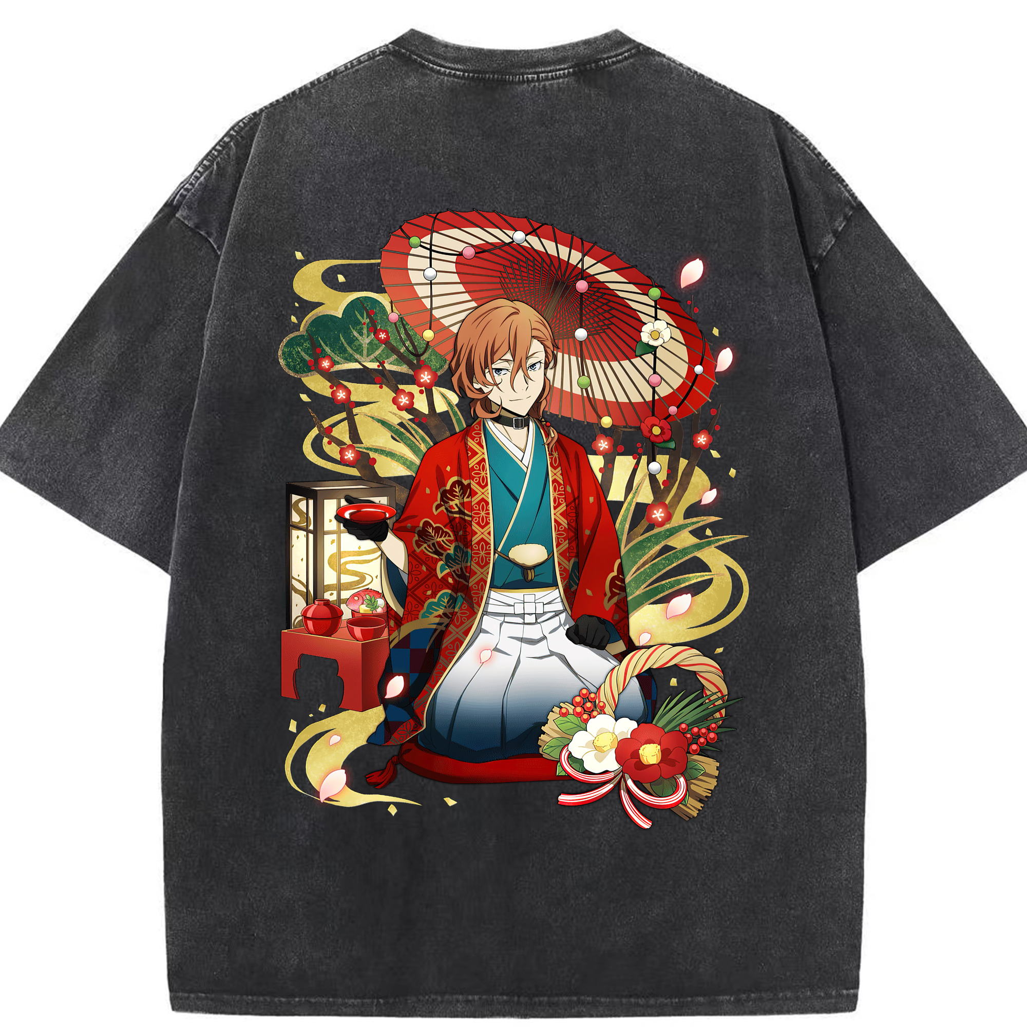 （画像用） 文豪ストレイドッグス Bungo Stray Dogs 綿100% ヴィンテージ風 半袖Tシャツ（背面プリント）