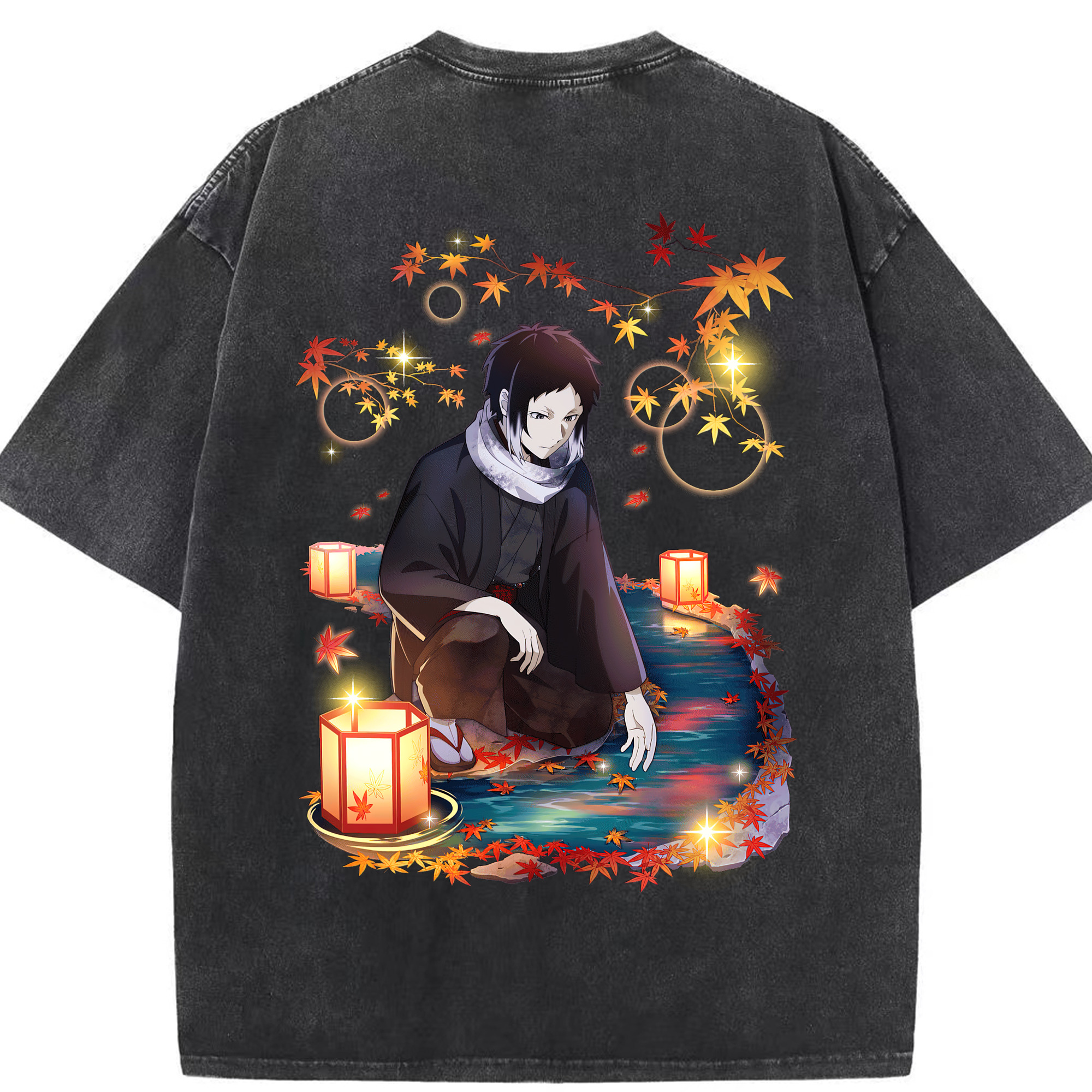 （画像用） 文豪ストレイドッグス Bungo Stray Dogs 綿100% ヴィンテージ風 半袖Tシャツ（背面プリント）