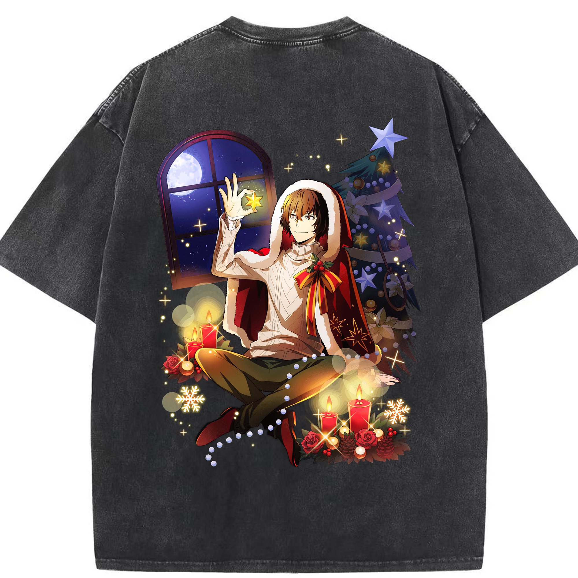 （画像用） 文豪ストレイドッグス Bungo Stray Dogs 綿100% ヴィンテージ風 半袖Tシャツ（背面プリント）