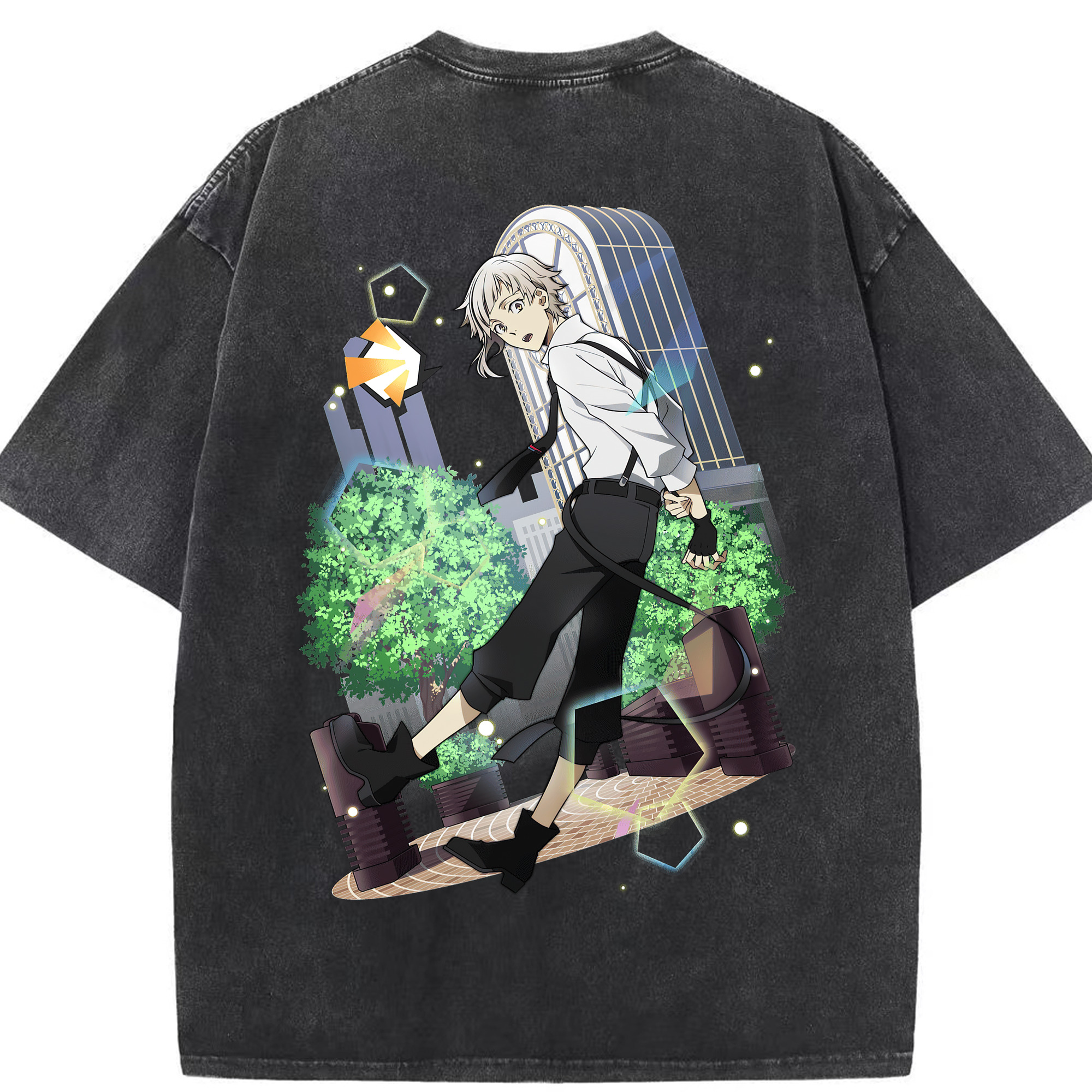 （画像用） 文豪ストレイドッグス Bungo Stray Dogs 綿100% ヴィンテージ風 半袖Tシャツ（背面プリント）