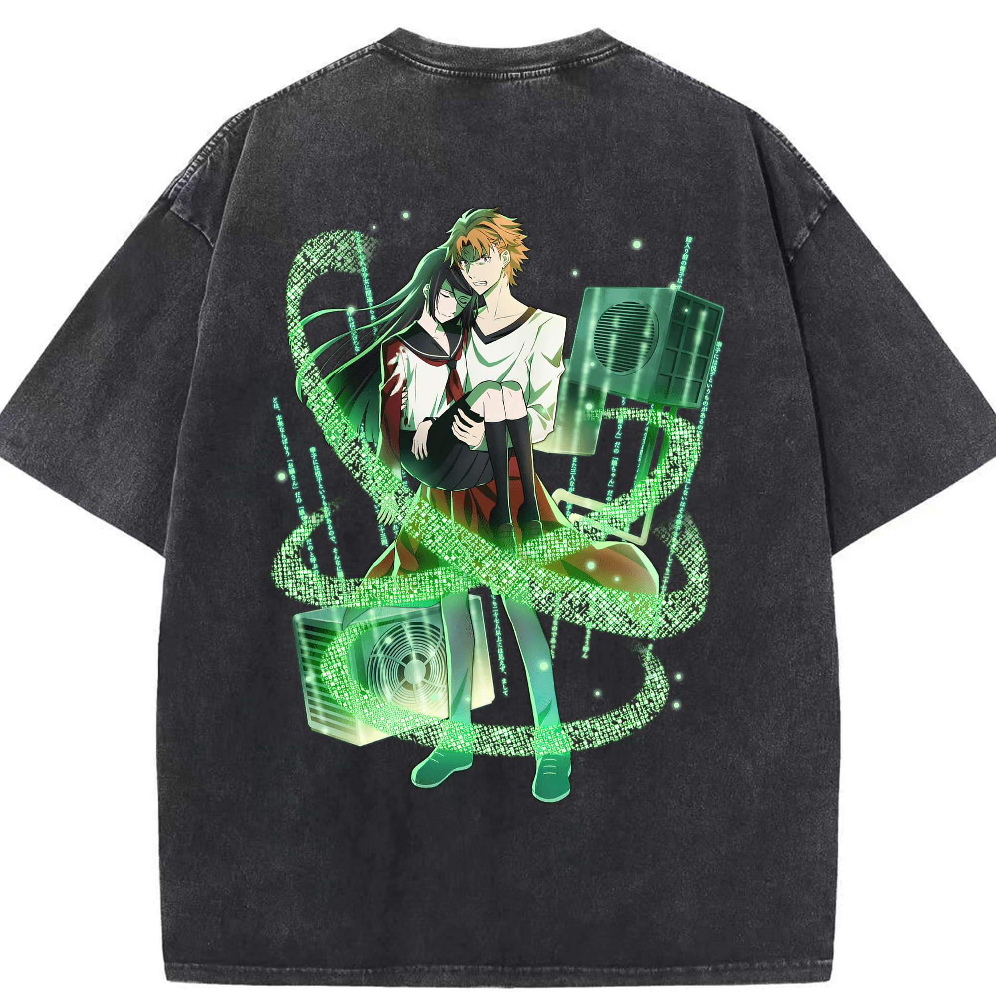 （画像用） 文豪ストレイドッグス Bungo Stray Dogs 綿100% ヴィンテージ風 半袖Tシャツ（背面プリント）