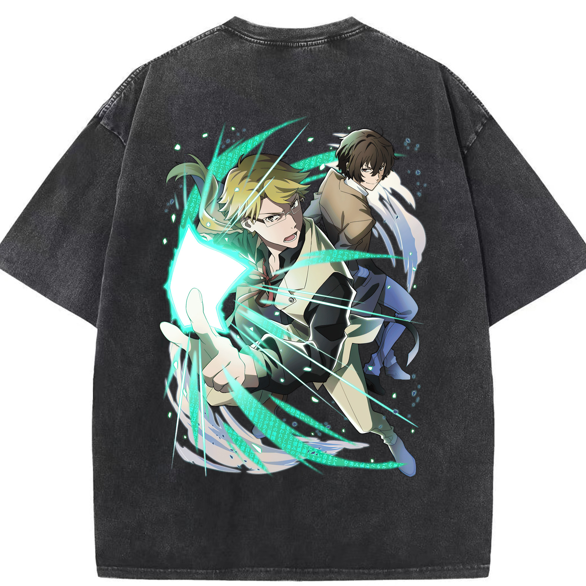 （画像用） 文豪ストレイドッグス Bungo Stray Dogs 綿100% ヴィンテージ風 半袖Tシャツ（背面プリント）