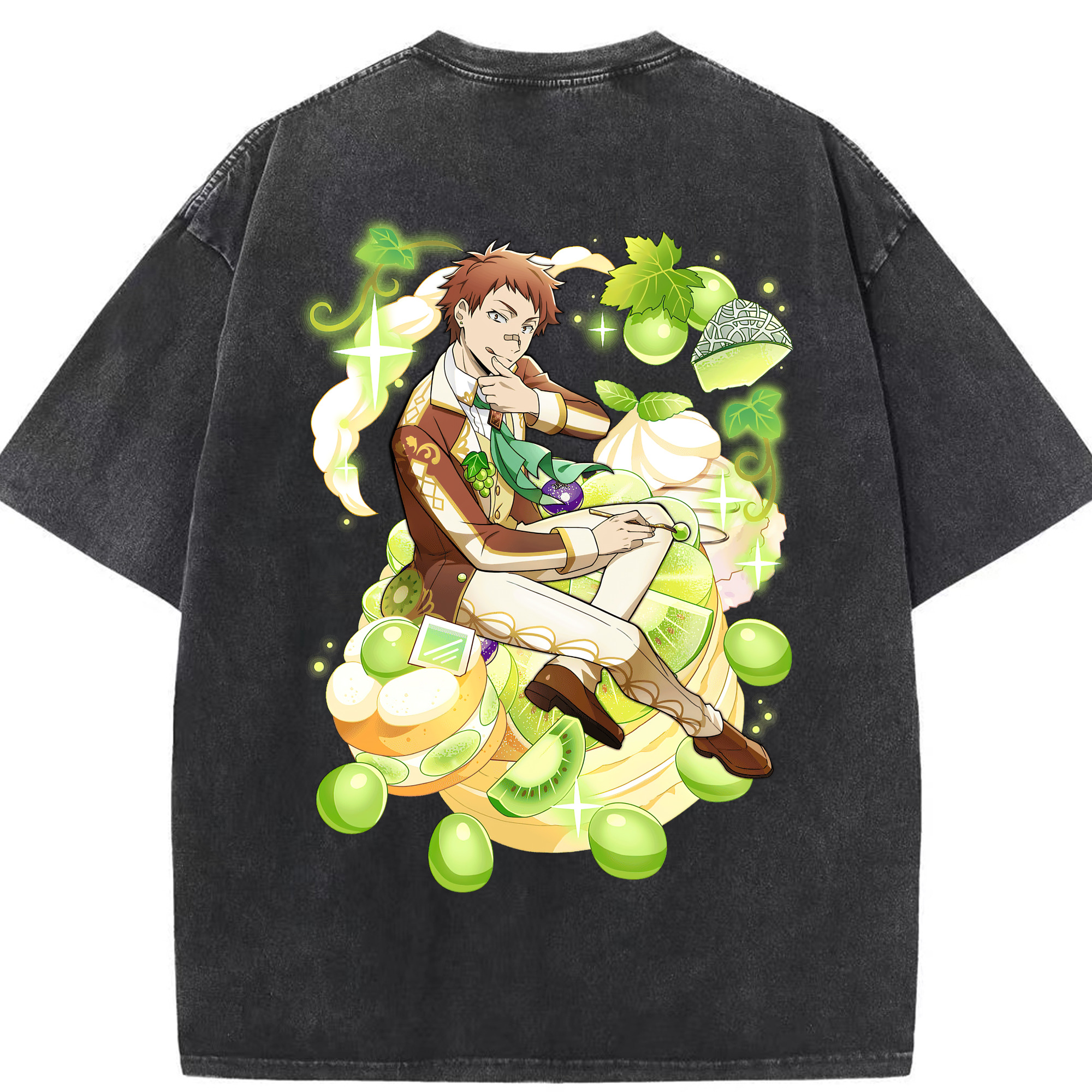 （画像用） 文豪ストレイドッグス Bungo Stray Dogs 綿100% ヴィンテージ風 半袖Tシャツ（背面プリント）