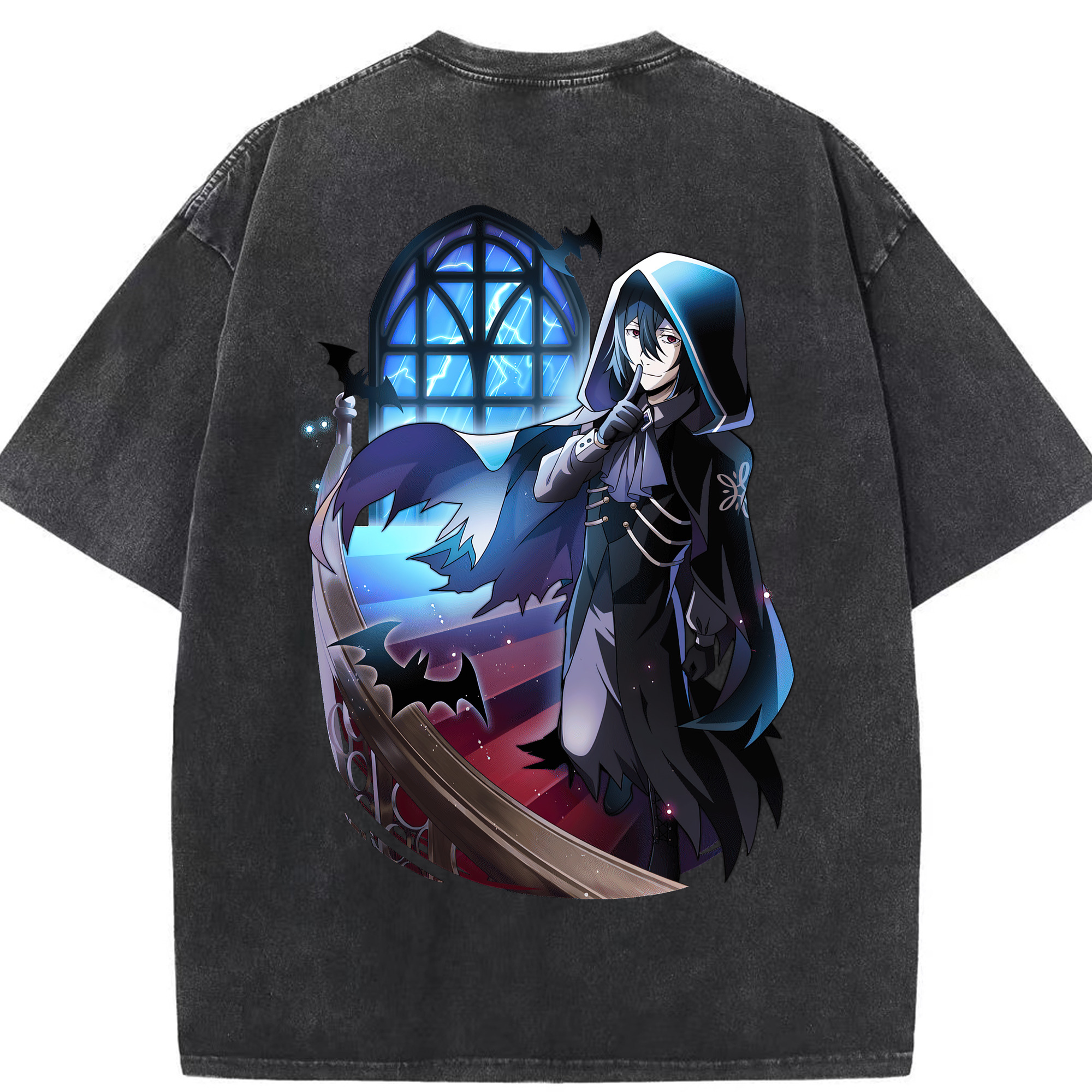 （画像用） 文豪ストレイドッグス Bungo Stray Dogs 綿100% ヴィンテージ風 半袖Tシャツ（背面プリント）