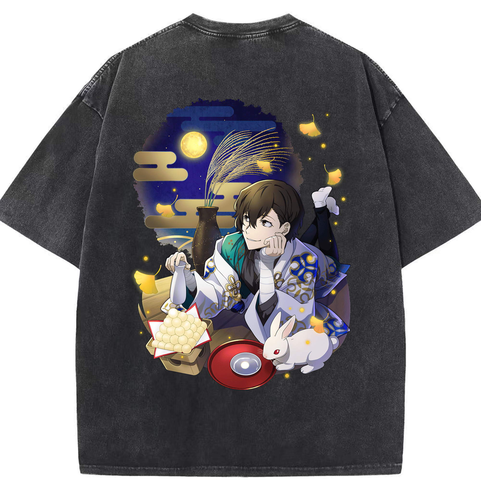 （画像用） 文豪ストレイドッグス Bungo Stray Dogs 綿100% ヴィンテージ風 半袖Tシャツ（背面プリント）