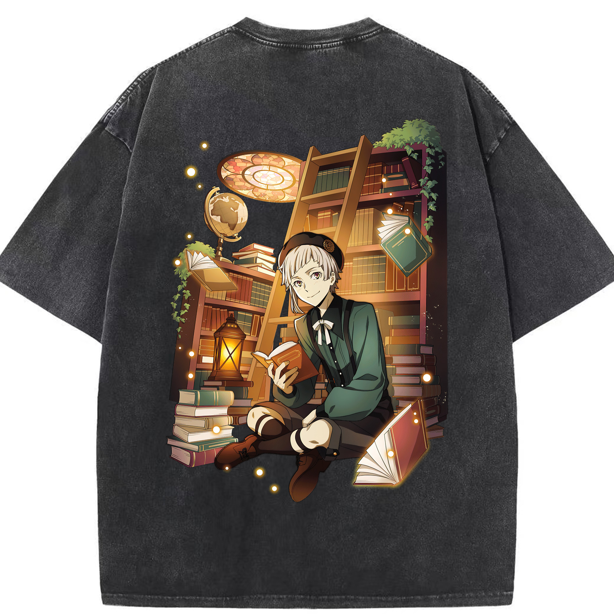 （画像用） 文豪ストレイドッグス Bungo Stray Dogs 綿100% ヴィンテージ風 半袖Tシャツ（背面プリント）