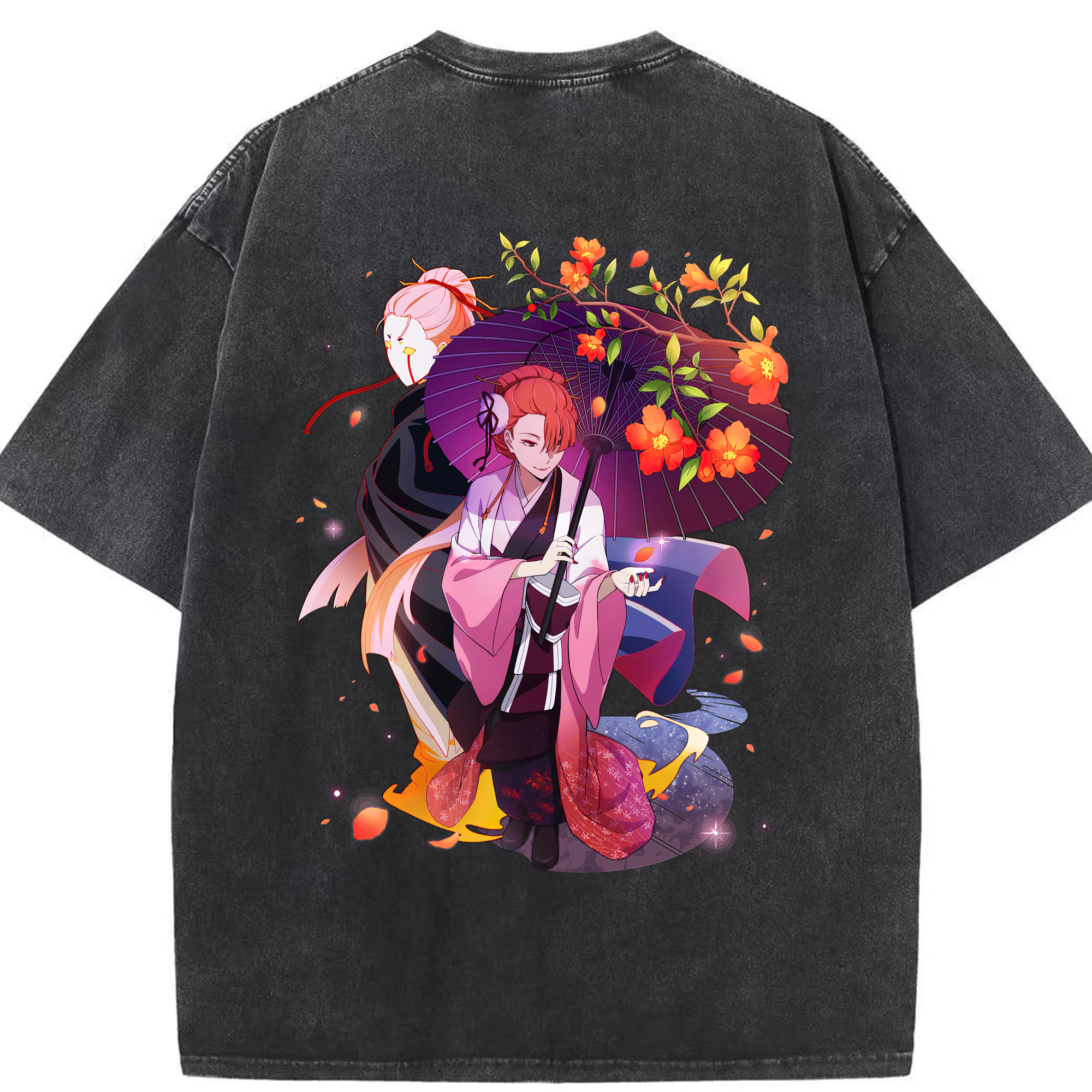 （画像用） 文豪ストレイドッグス Bungo Stray Dogs 綿100% ヴィンテージ風 半袖Tシャツ（背面プリント）