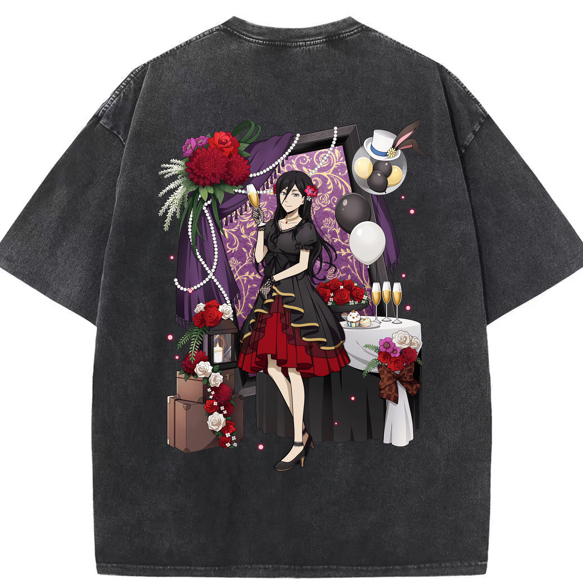 （画像用） 文豪ストレイドッグス Bungo Stray Dogs 綿100% ヴィンテージ風 半袖Tシャツ（背面プリント）