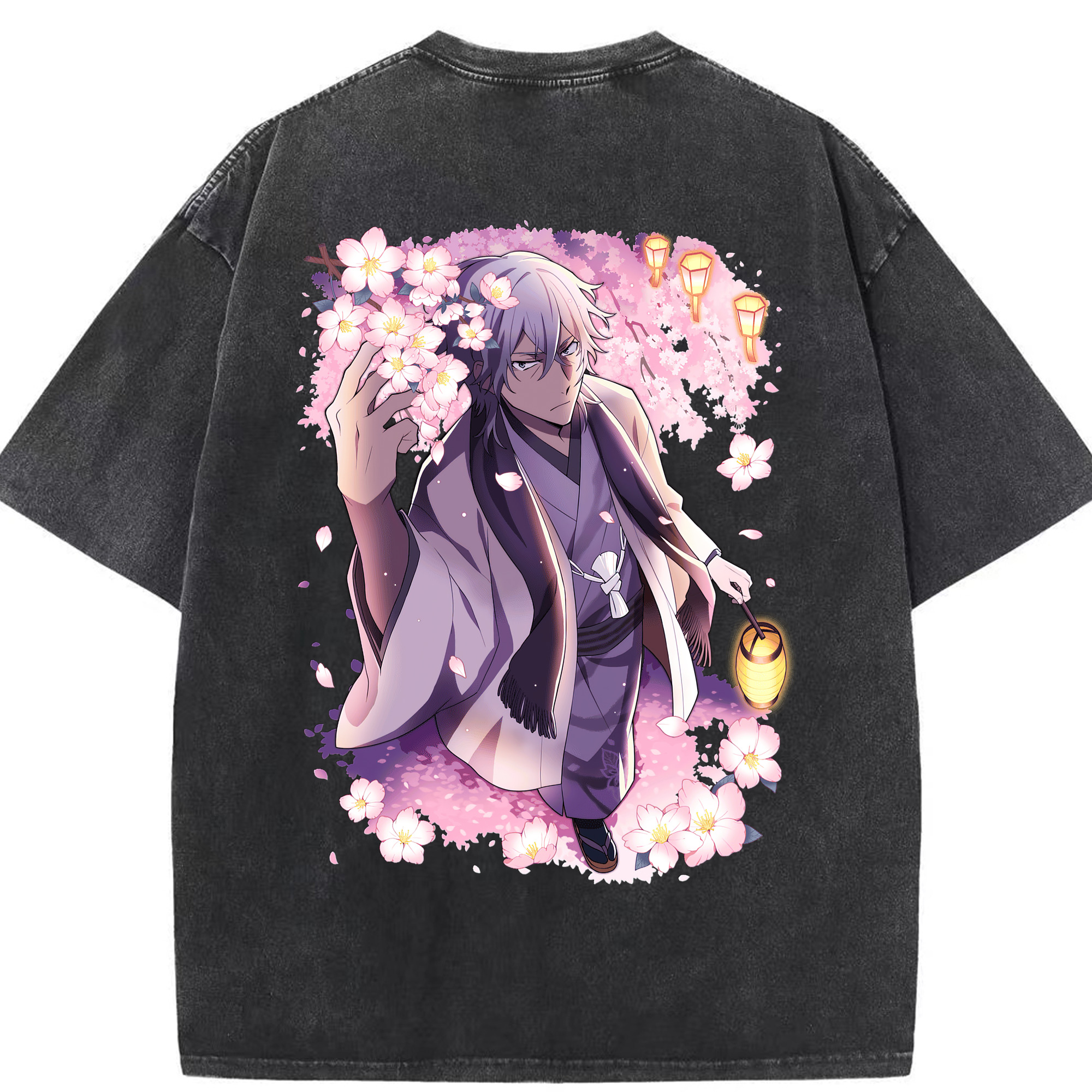 （画像用） 文豪ストレイドッグス Bungo Stray Dogs 綿100% ヴィンテージ風 半袖Tシャツ（背面プリント）