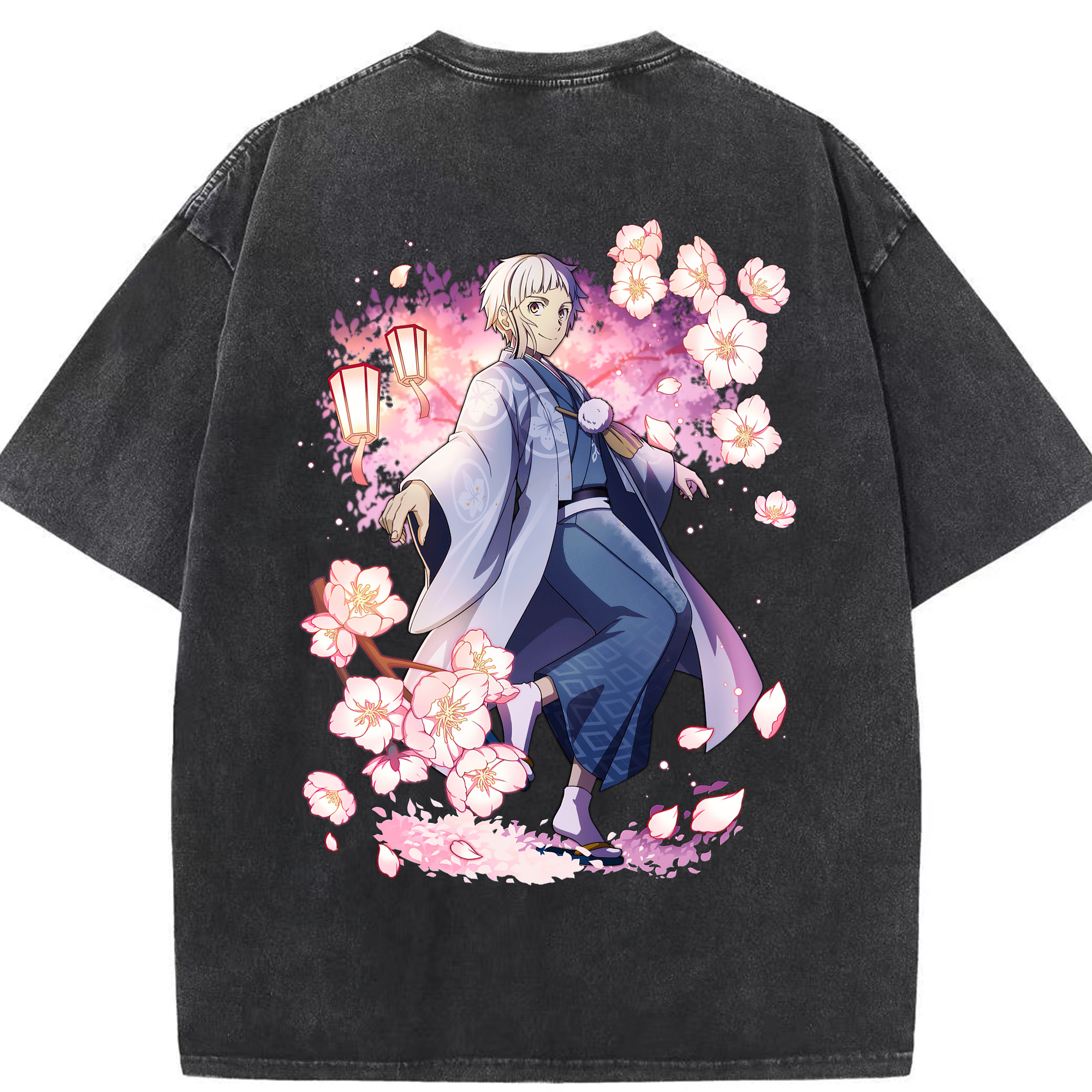 （画像用） 文豪ストレイドッグス Bungo Stray Dogs 綿100% ヴィンテージ風 半袖Tシャツ（背面プリント）