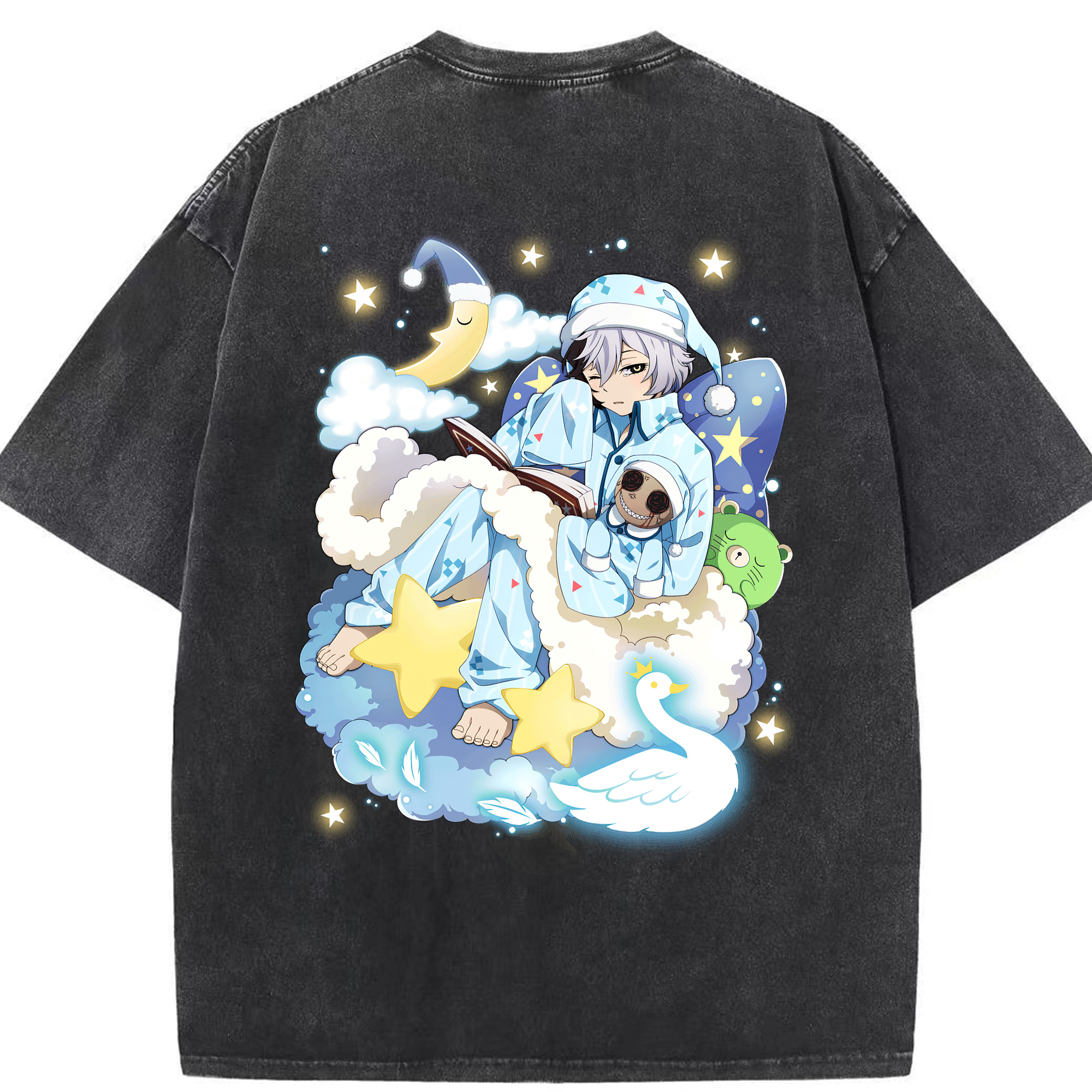 （画像用） 文豪ストレイドッグス Bungo Stray Dogs 綿100% ヴィンテージ風 半袖Tシャツ（背面プリント）