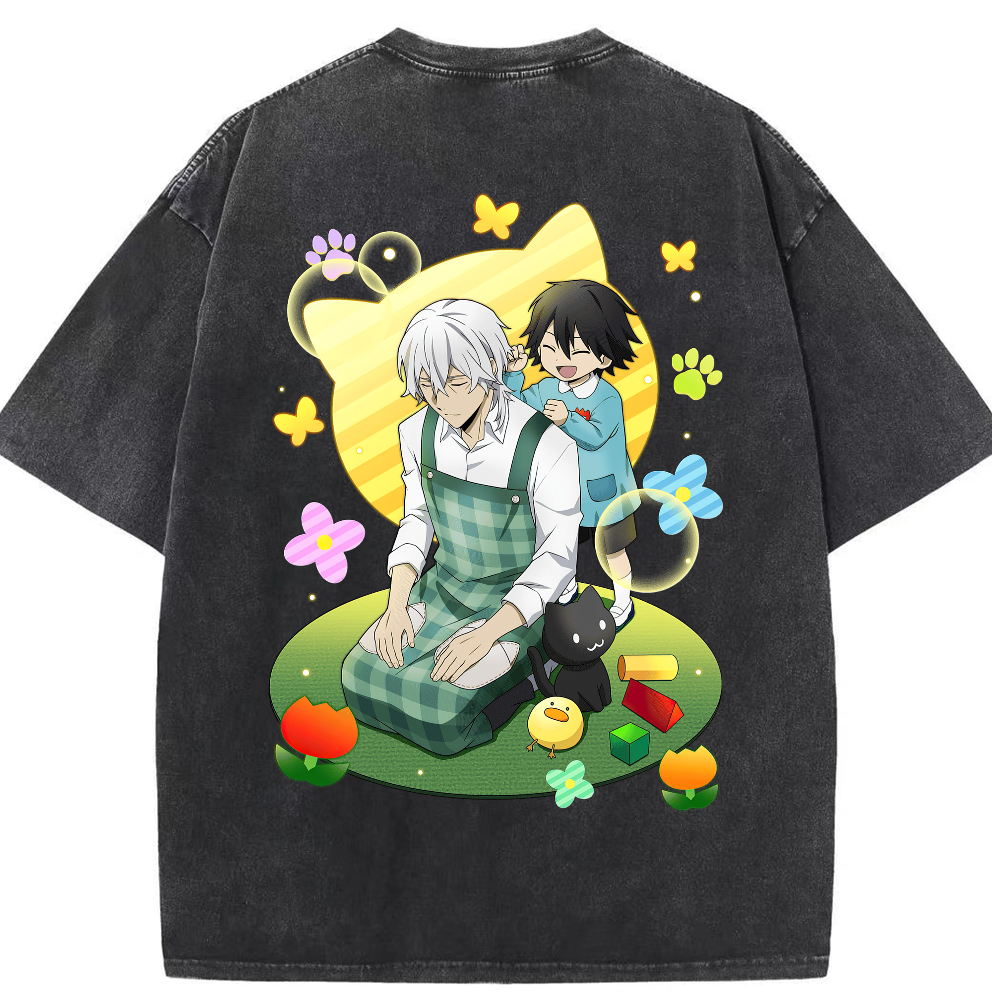（画像用） 文豪ストレイドッグス Bungo Stray Dogs 綿100% ヴィンテージ風 半袖Tシャツ（背面プリント）